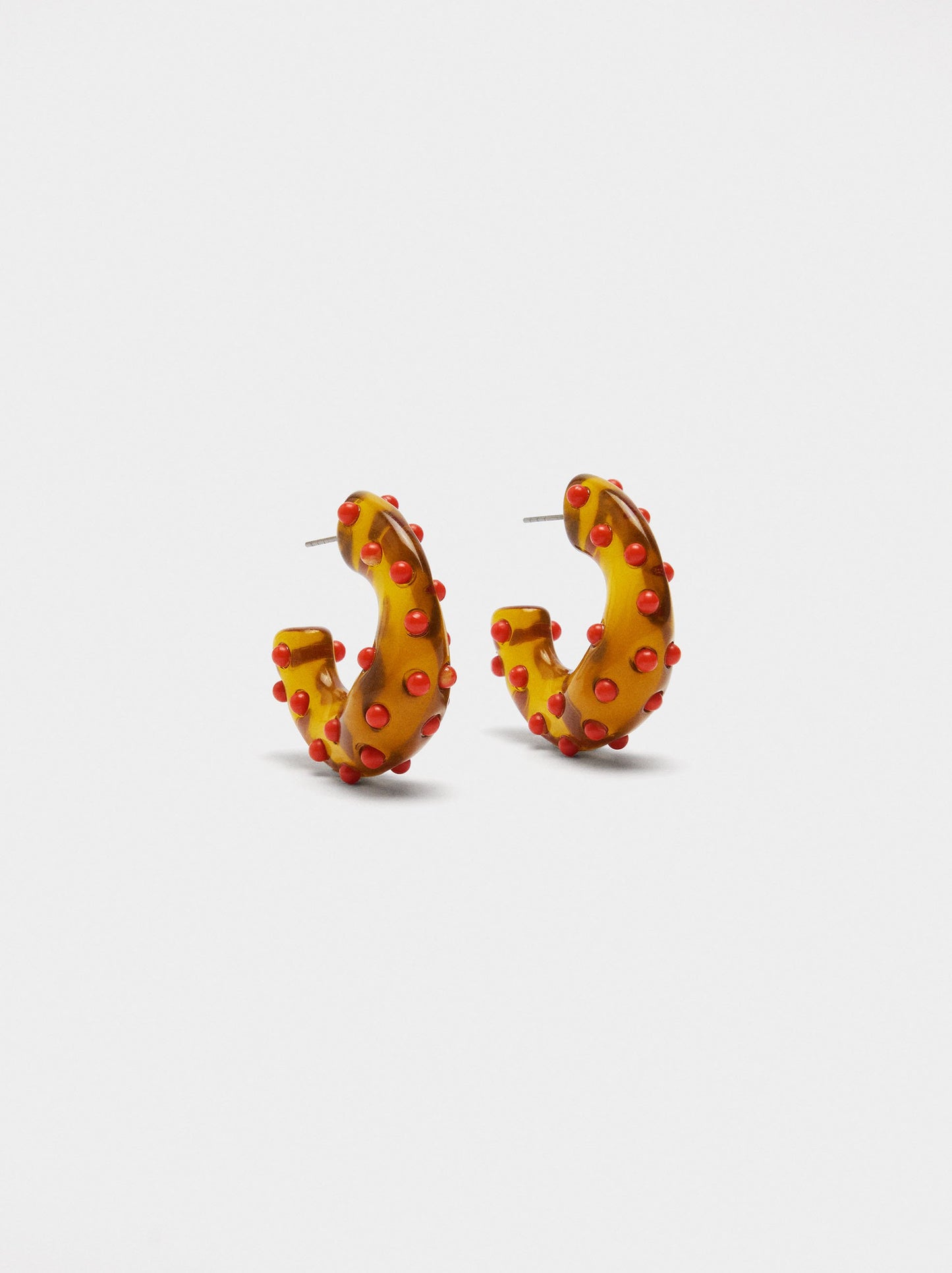Open Hoop Earrings With Spheres
