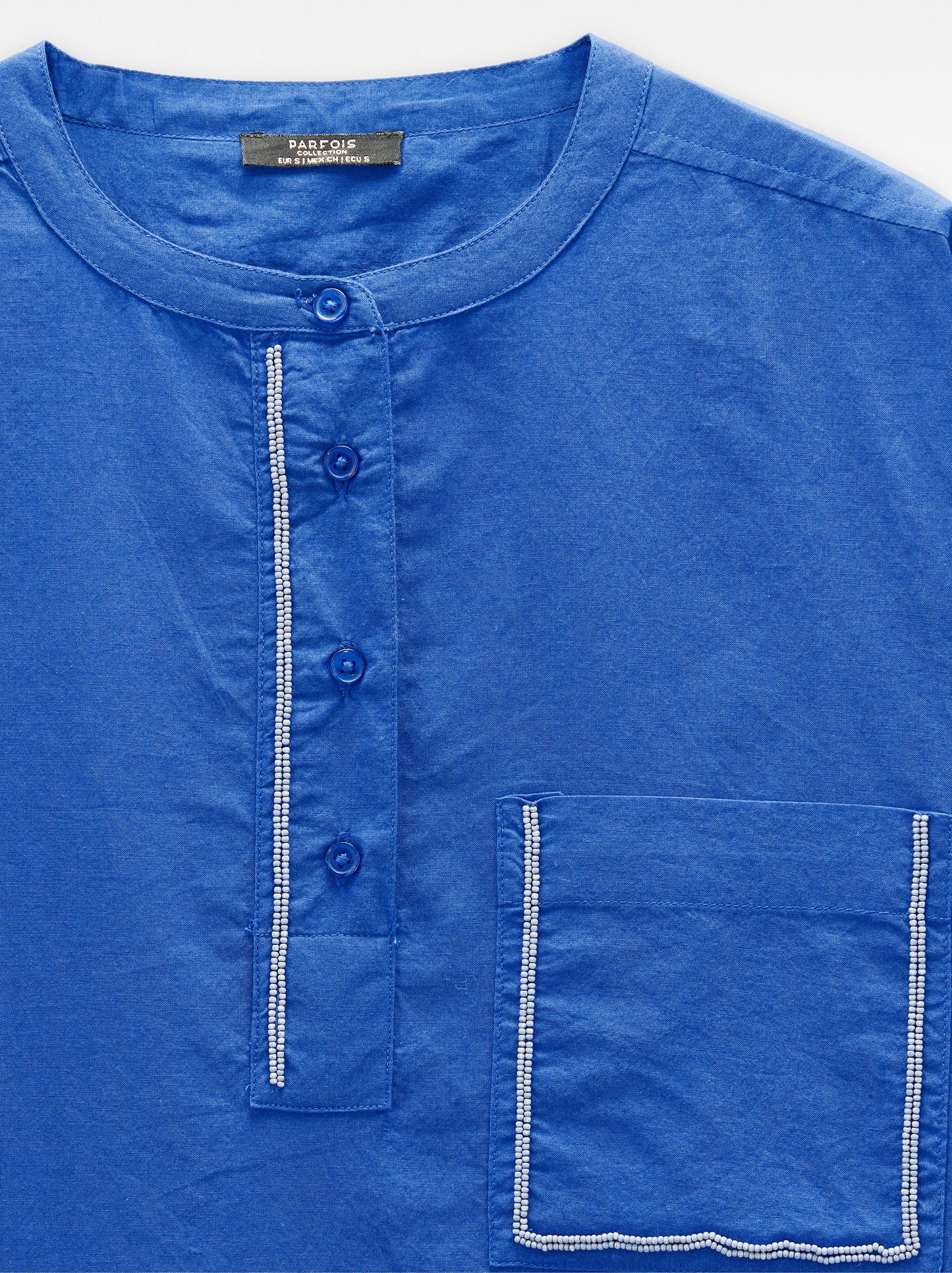 Shirt With Mandarin Collar 100% Cotton