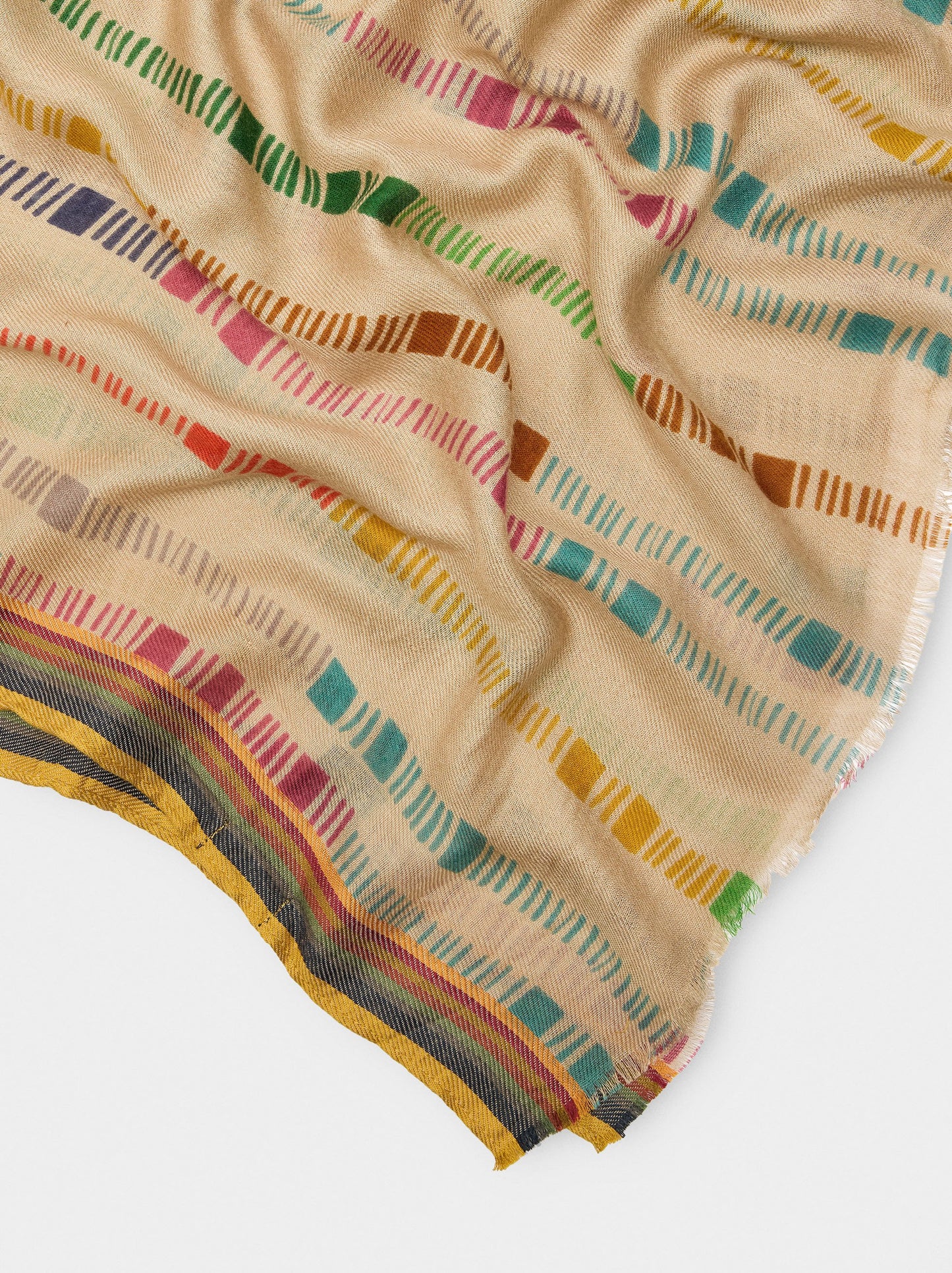 Scarf Printed With Multicolor Stripes