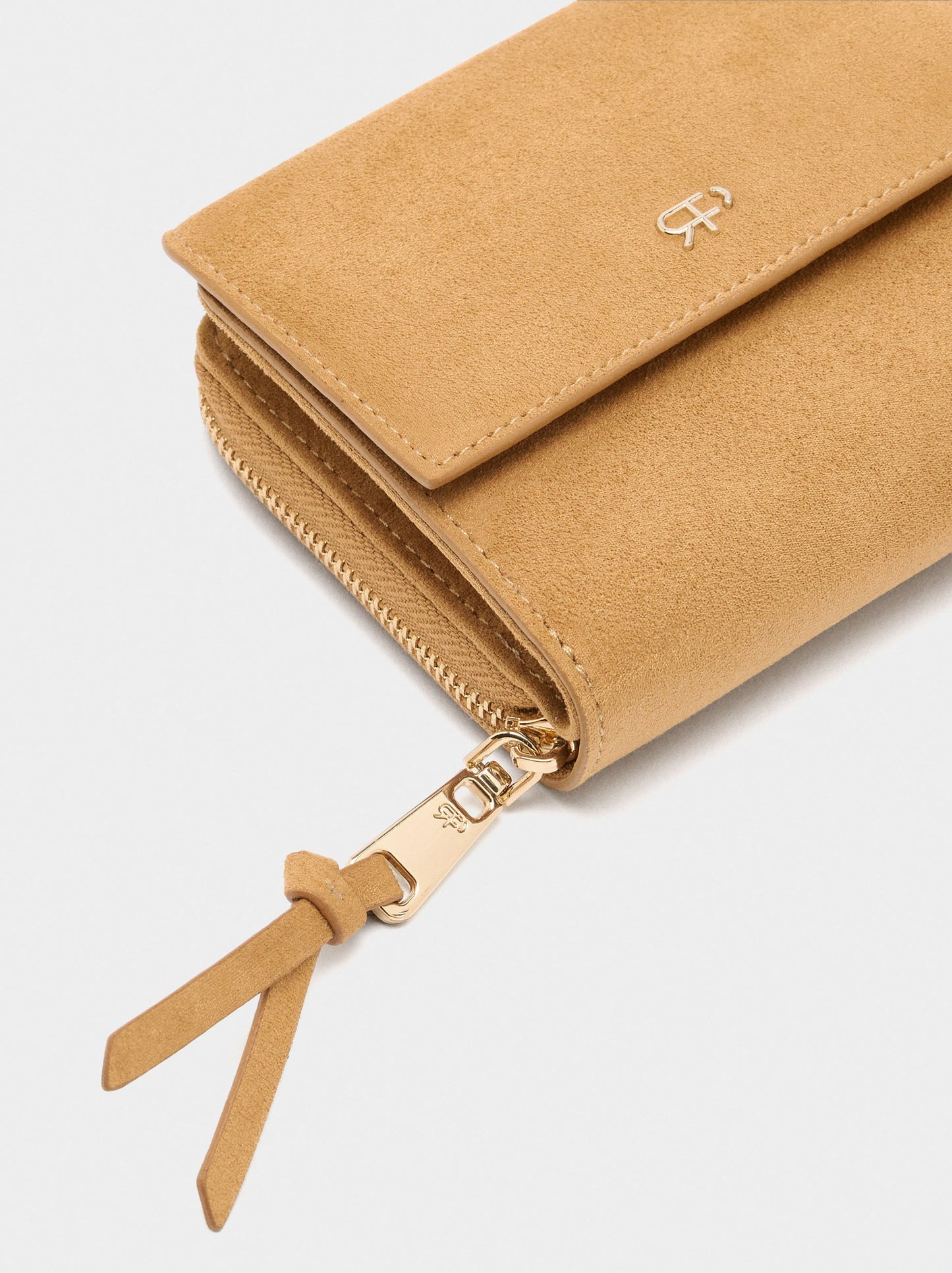 Suede-Effect Wallet With Flap