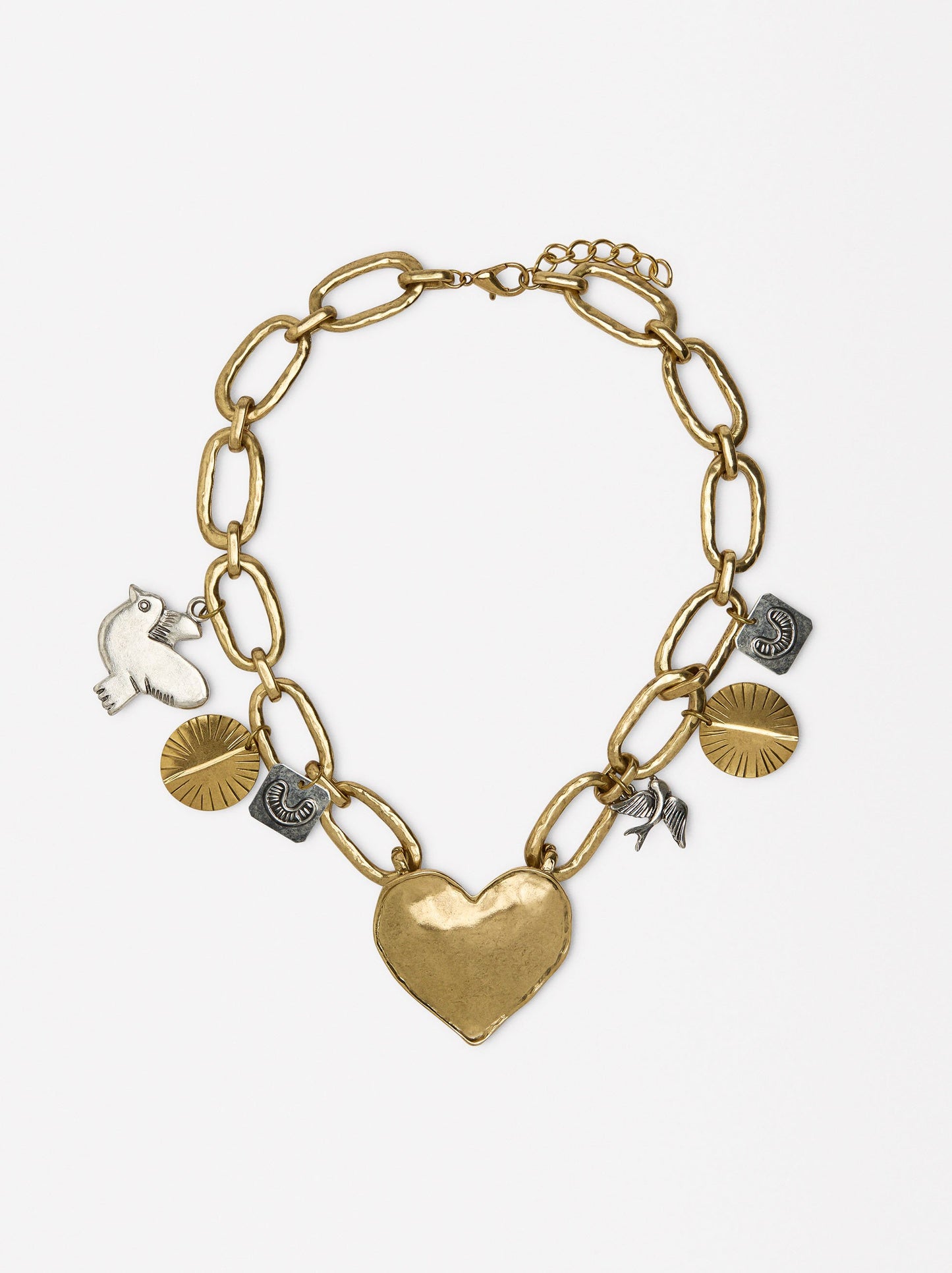 Necklace Of Links With Heart