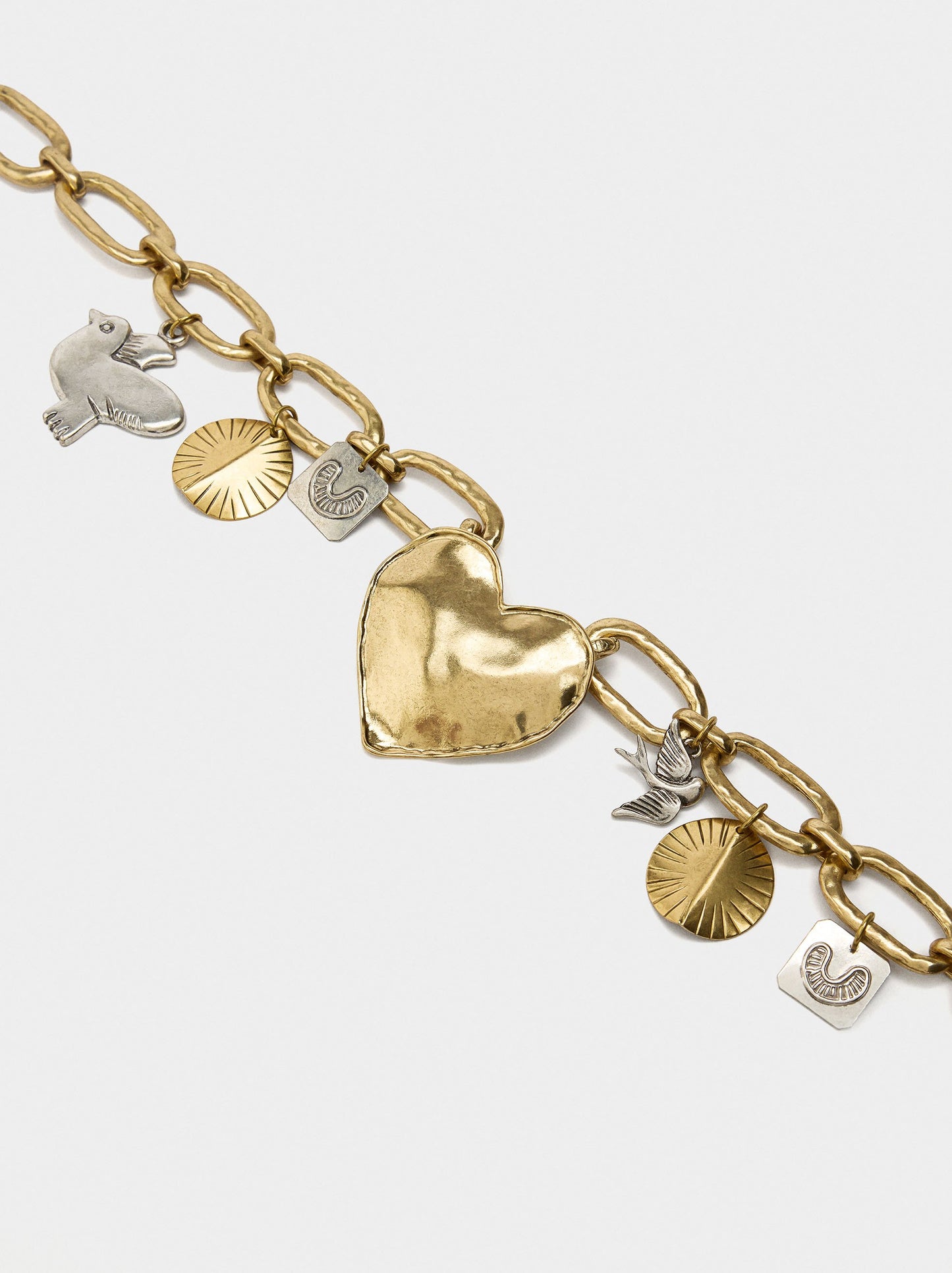 Necklace Of Links With Heart