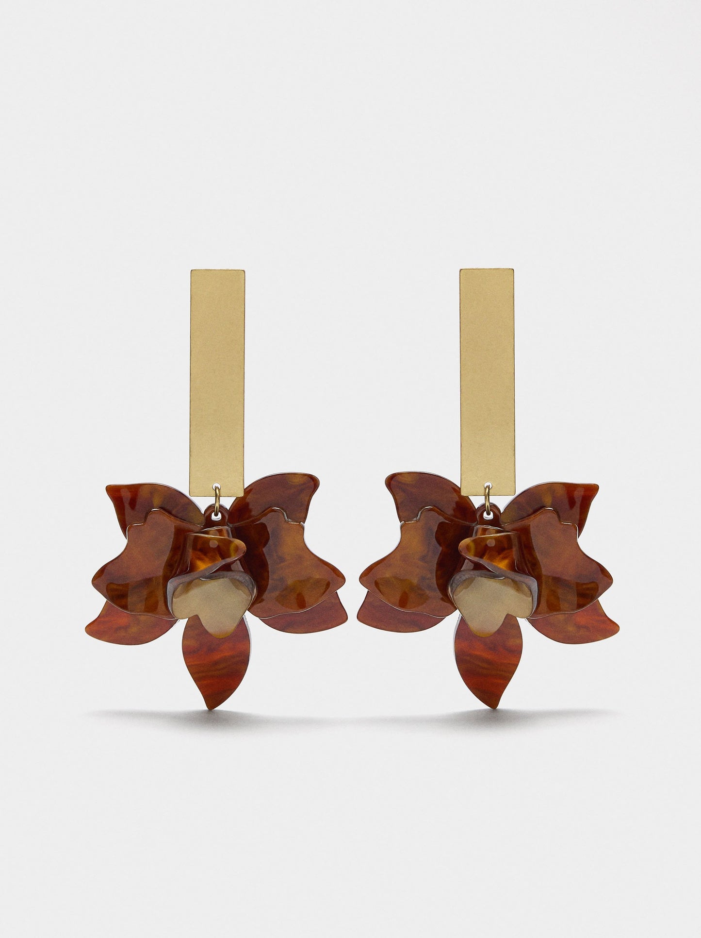 Maxi Bar Earrings With Flower