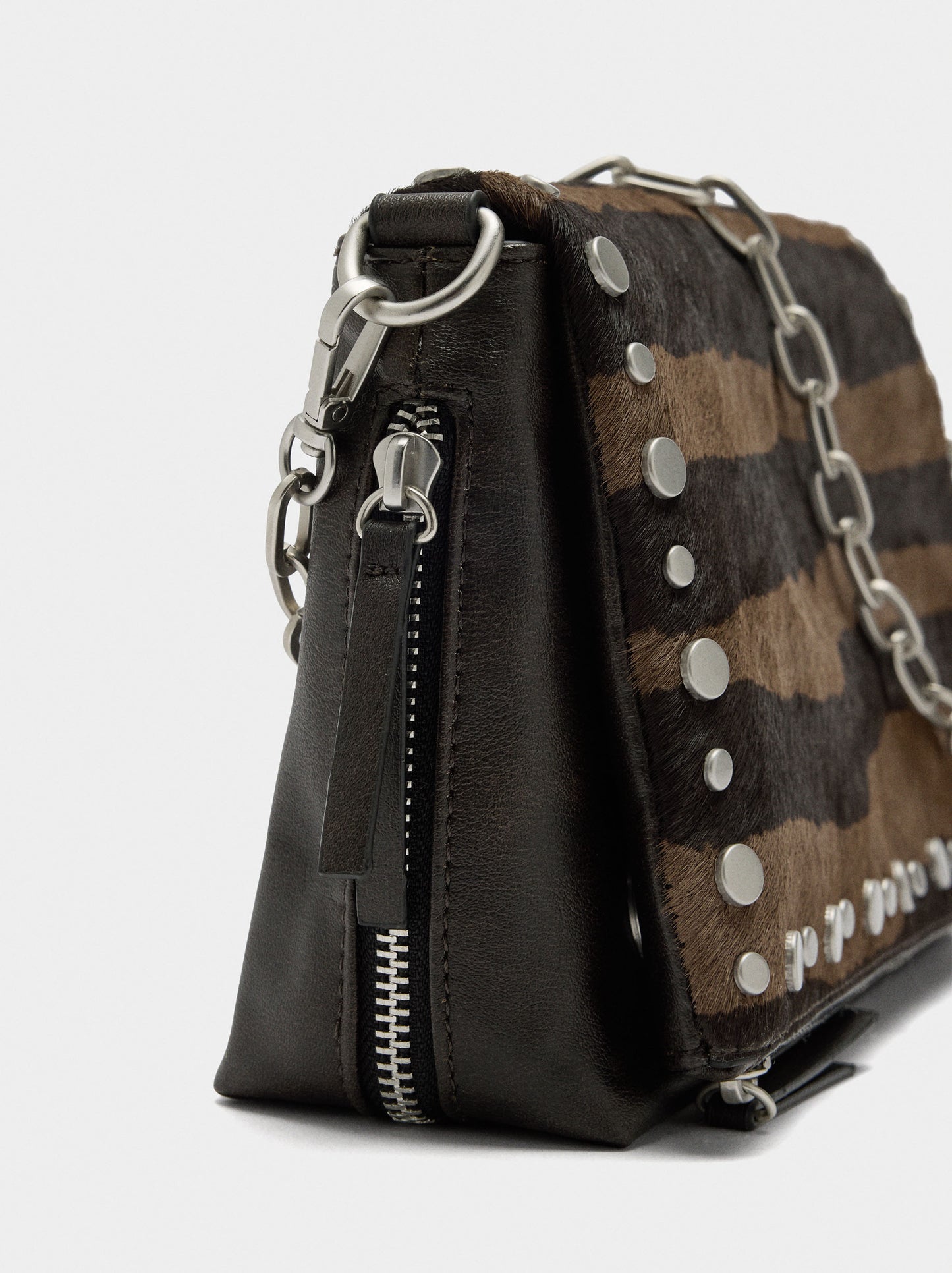 Shoulder Bag With Leather And Studs Details