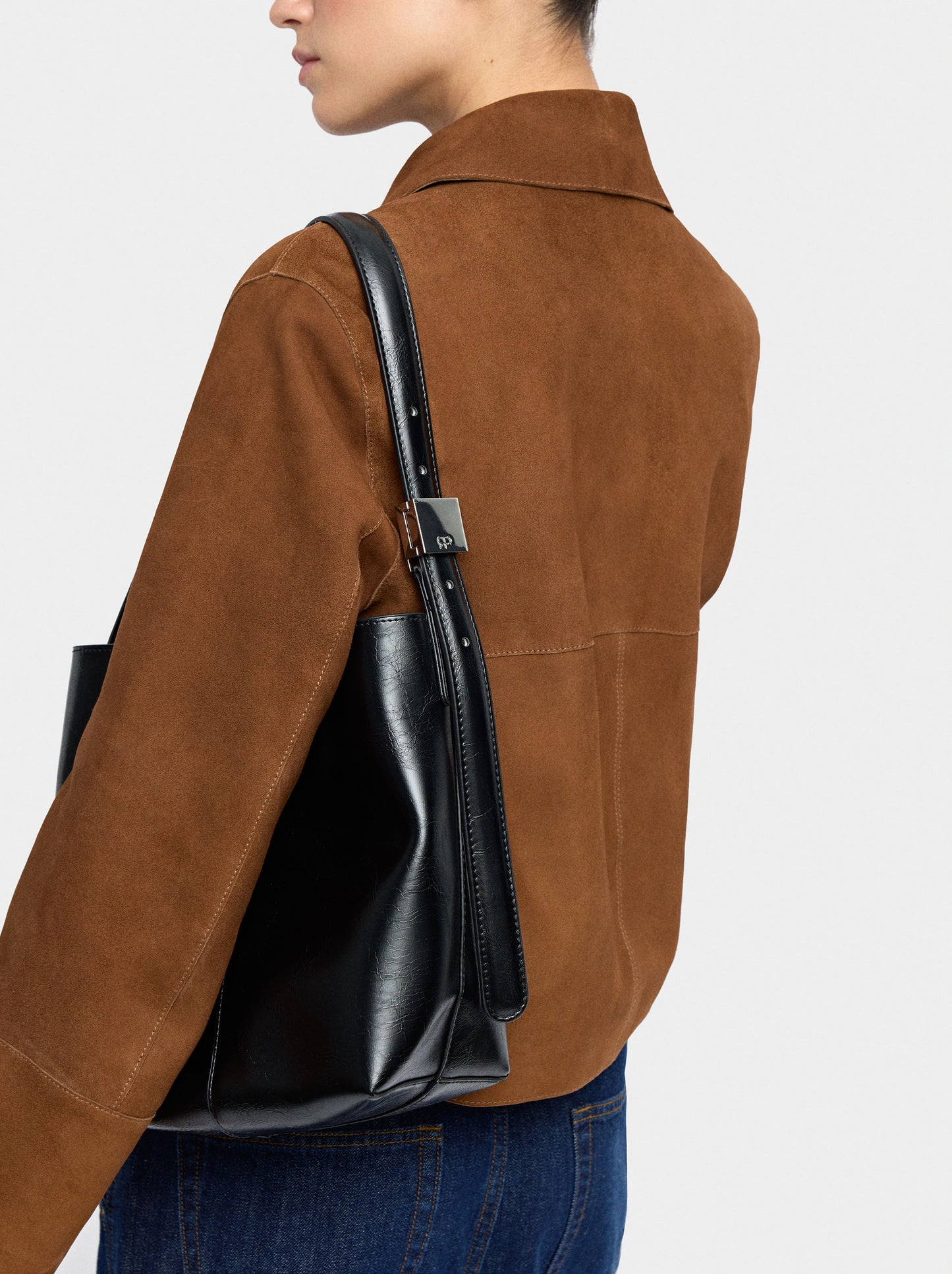 Bucket Bag With Cracked Effect