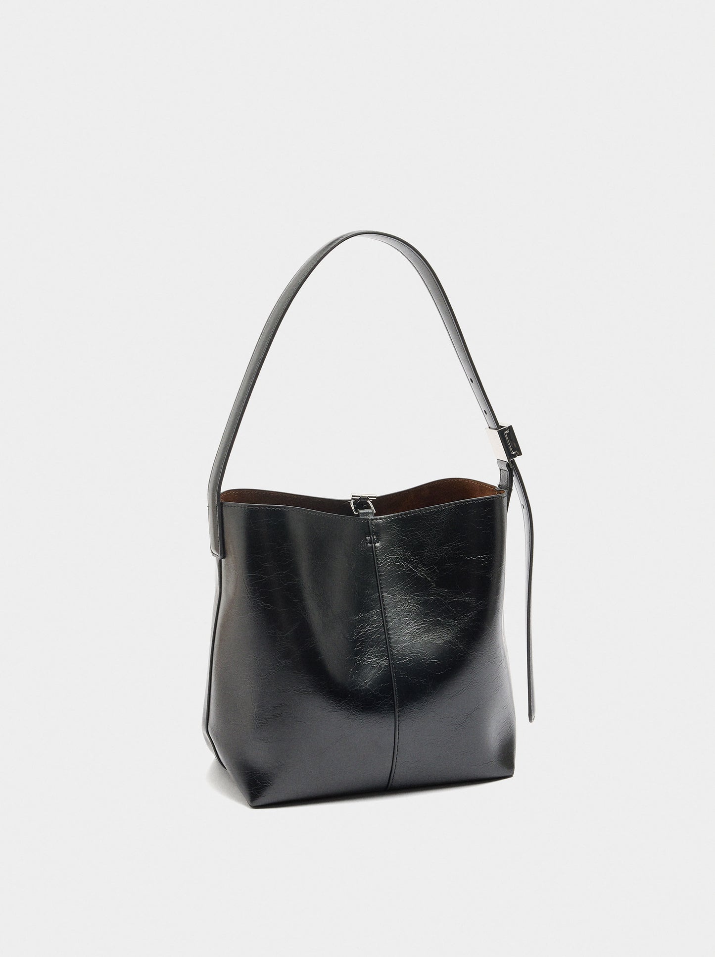 Bucket Bag With Cracked Effect
