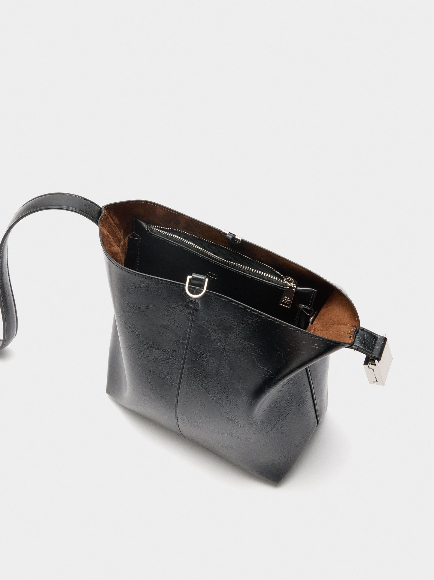 Bucket Bag With Cracked Effect