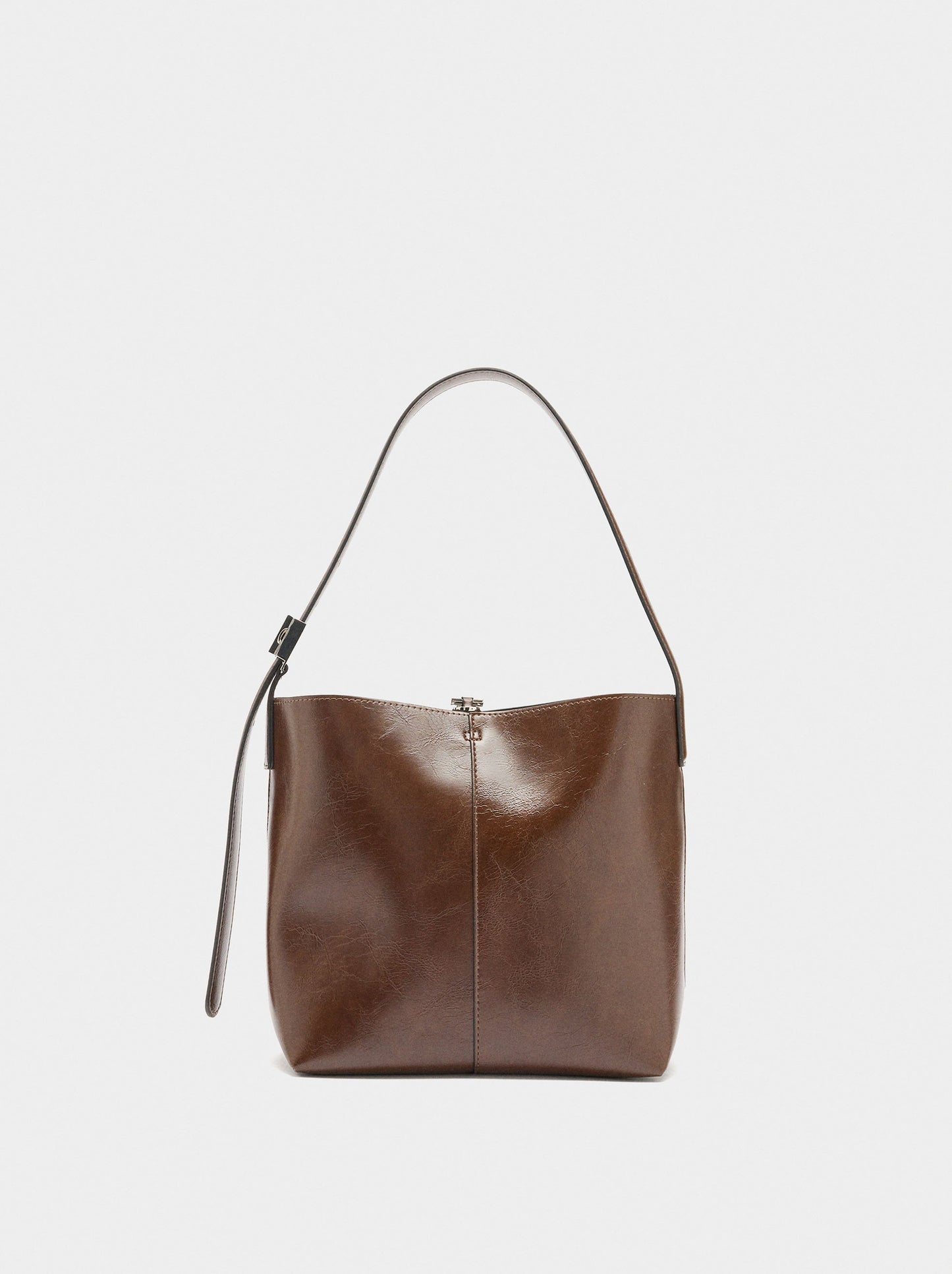 Bucket Bag With Cracked Effect