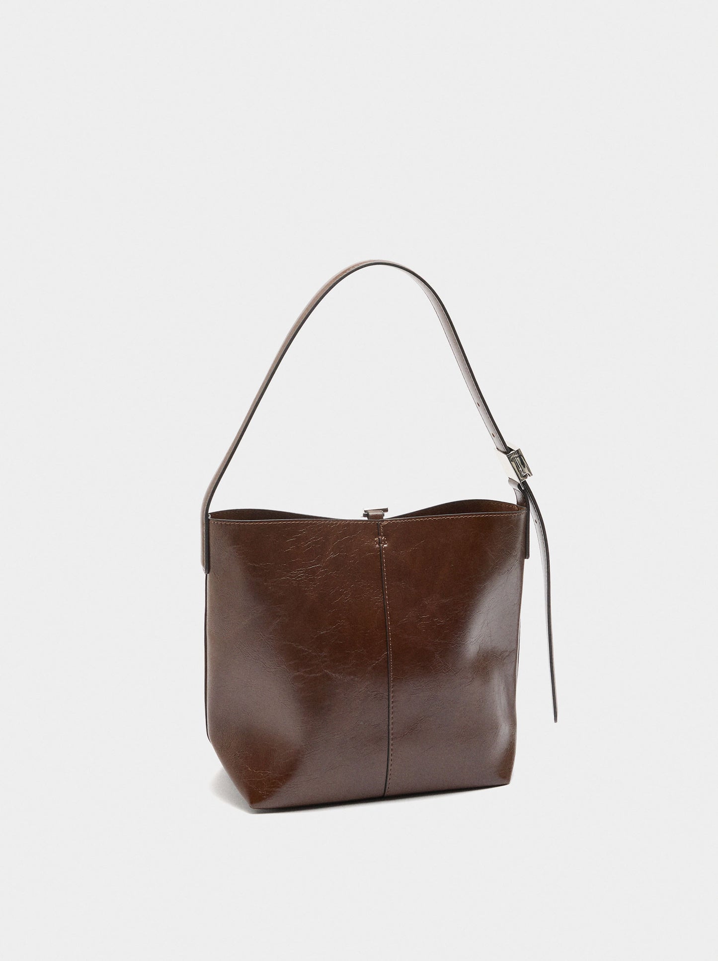 Bucket Bag With Cracked Effect