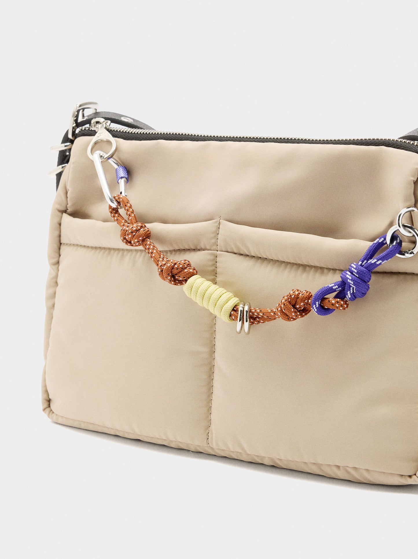 Nylon Crossbody Bag With Pendant