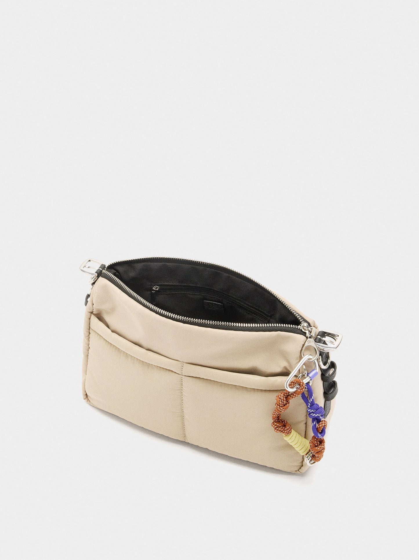 Nylon Crossbody Bag With Pendant