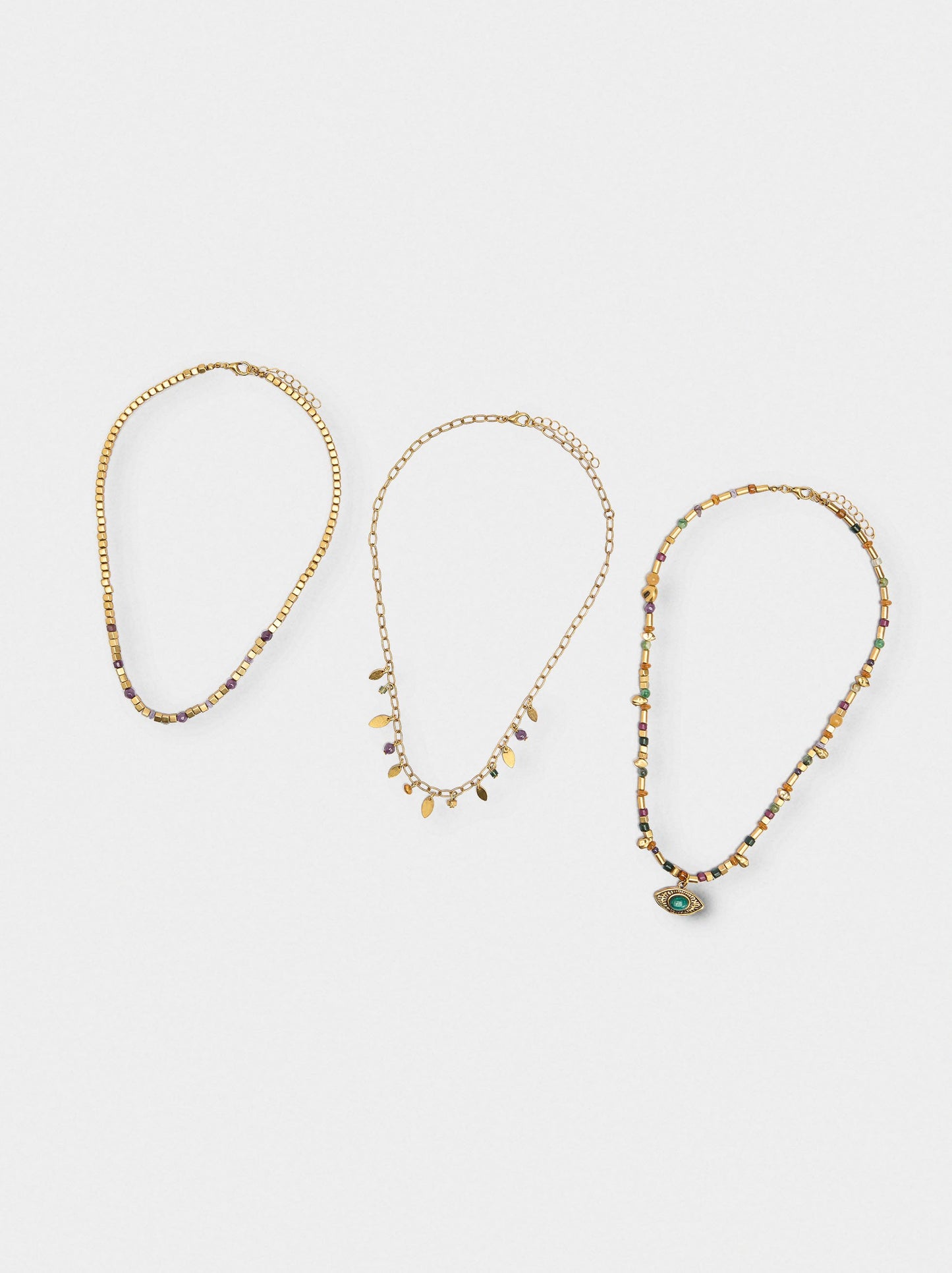 Set Of Necklaces With Stones