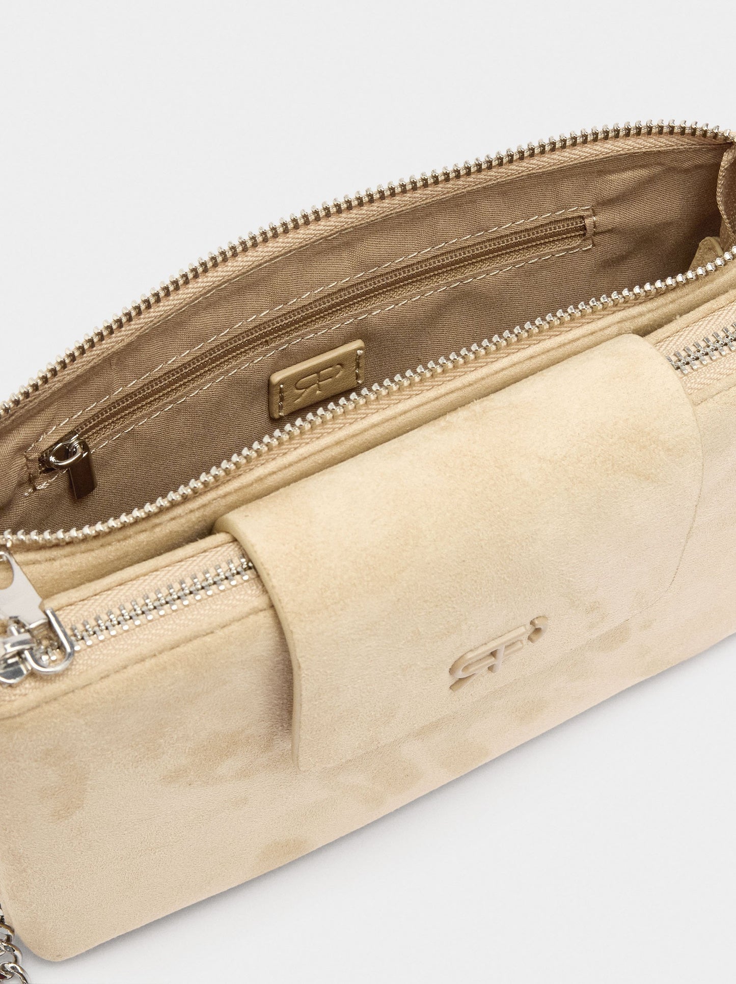 Double Leather-Effect Crossbody Bag