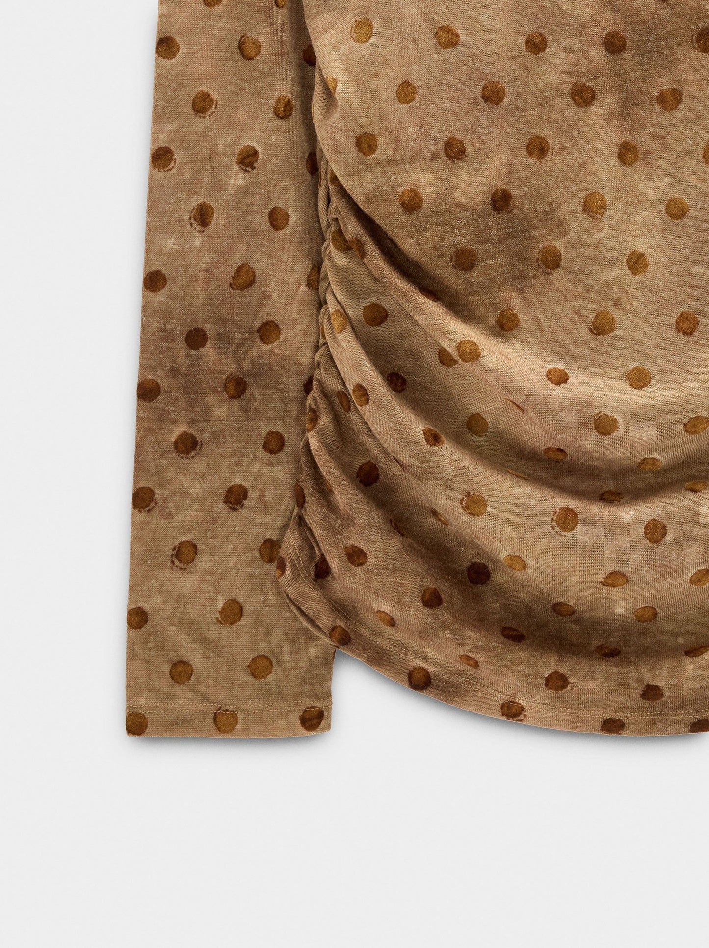 Velvet-Effect Top With Polka Dots