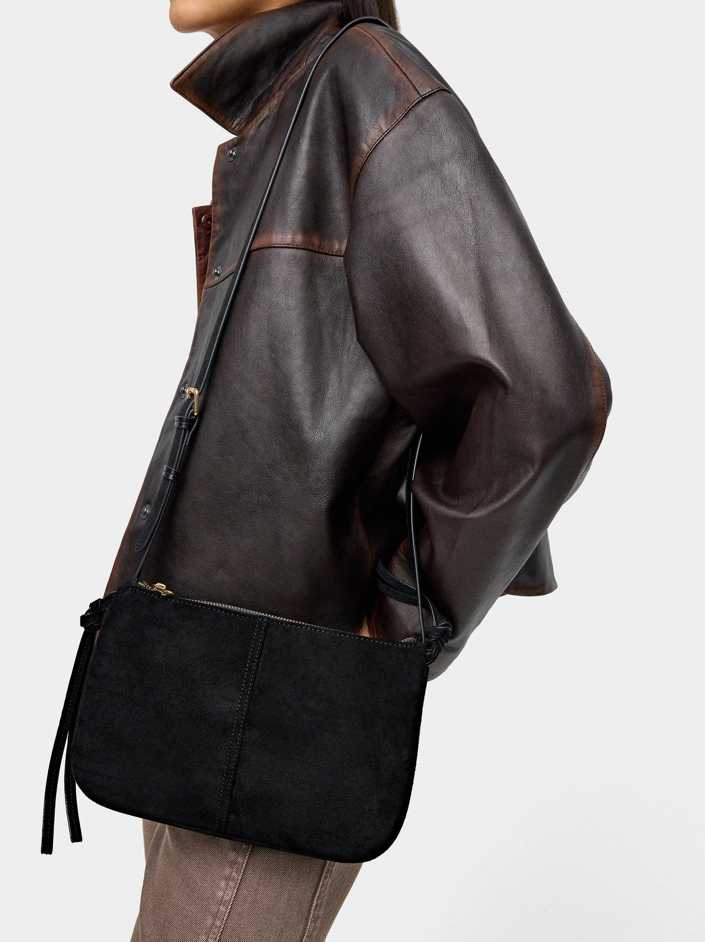Crossbody Bag Suede Effect