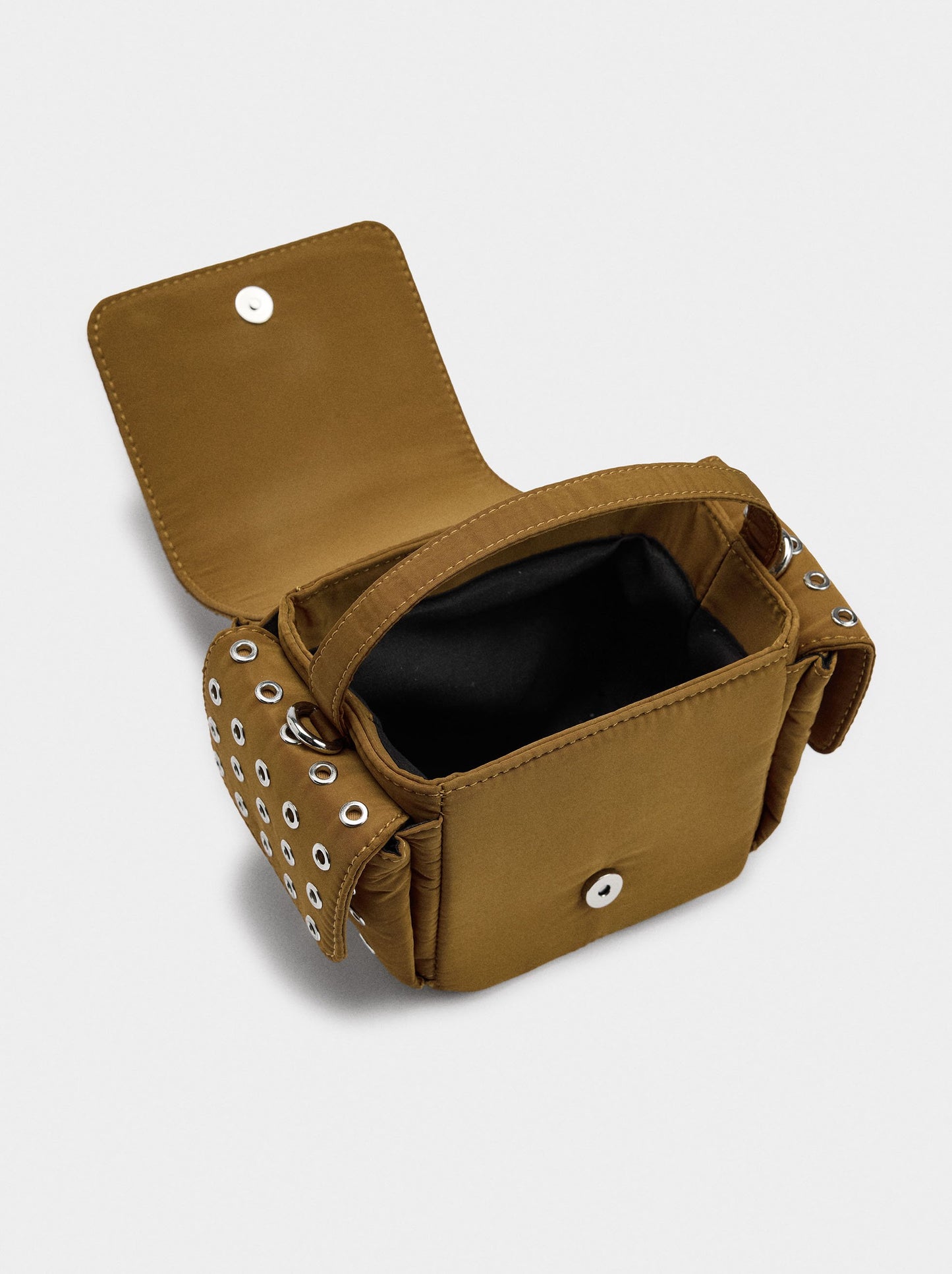 Nylon Crossbody Bag With Studs