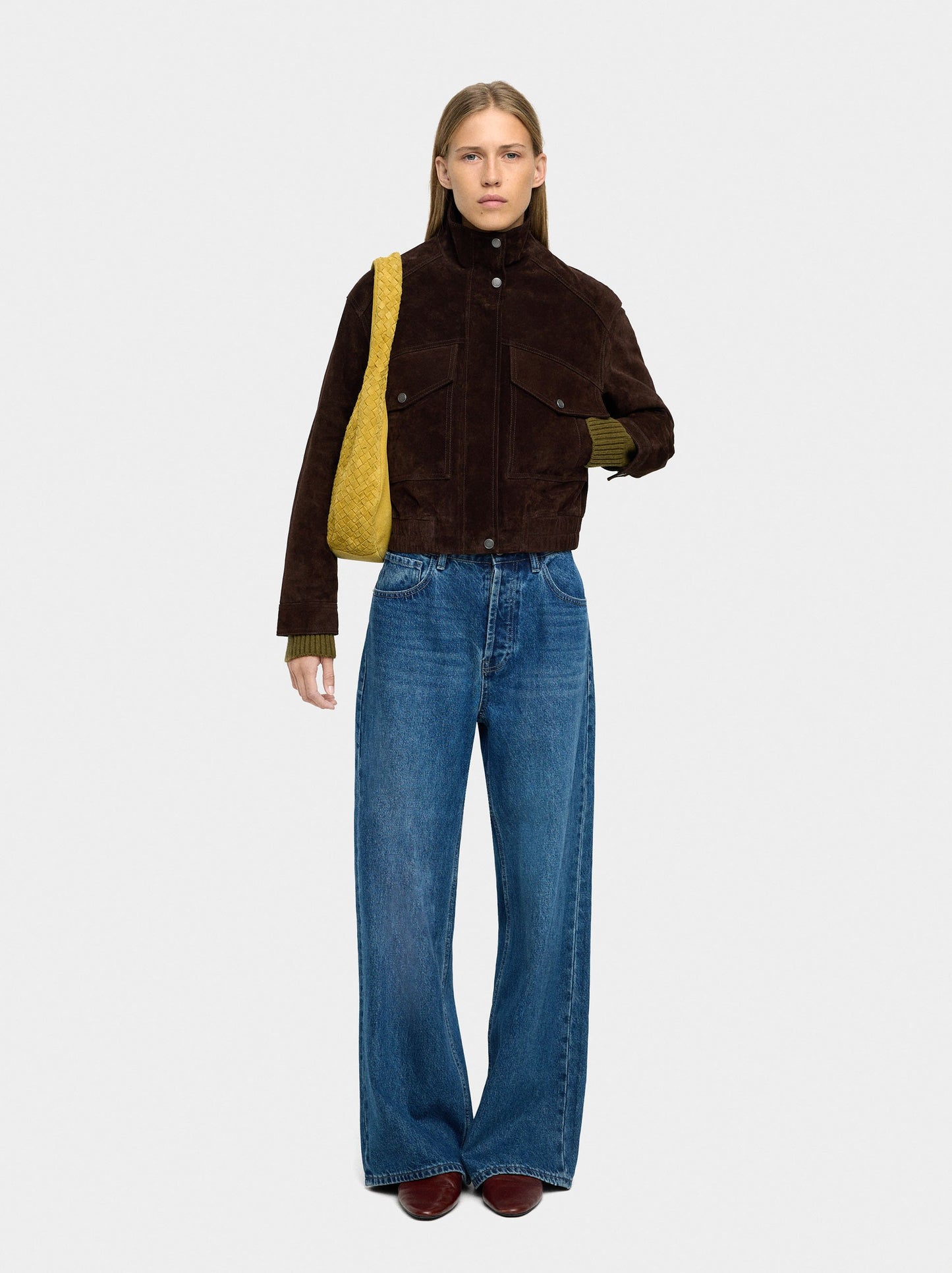 Leather Jacket With High Collar