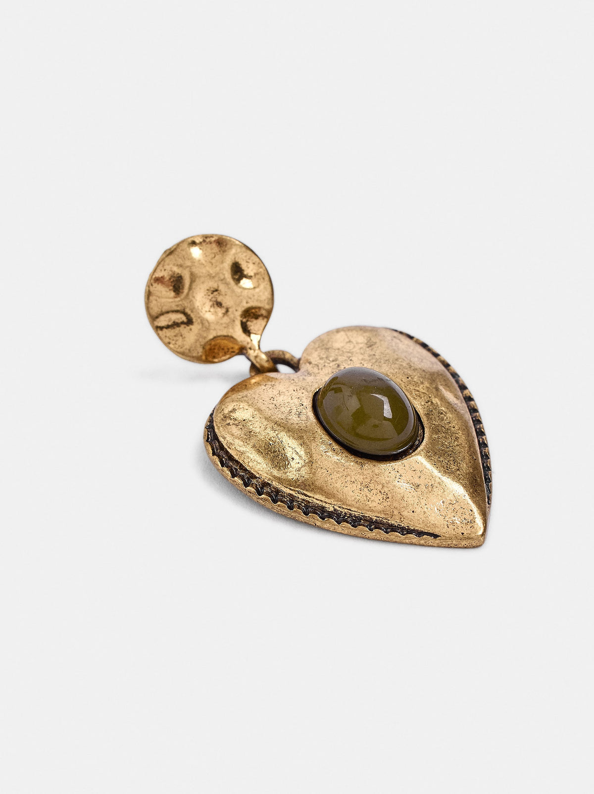 Heart Earrings With Stone-Effect Detail