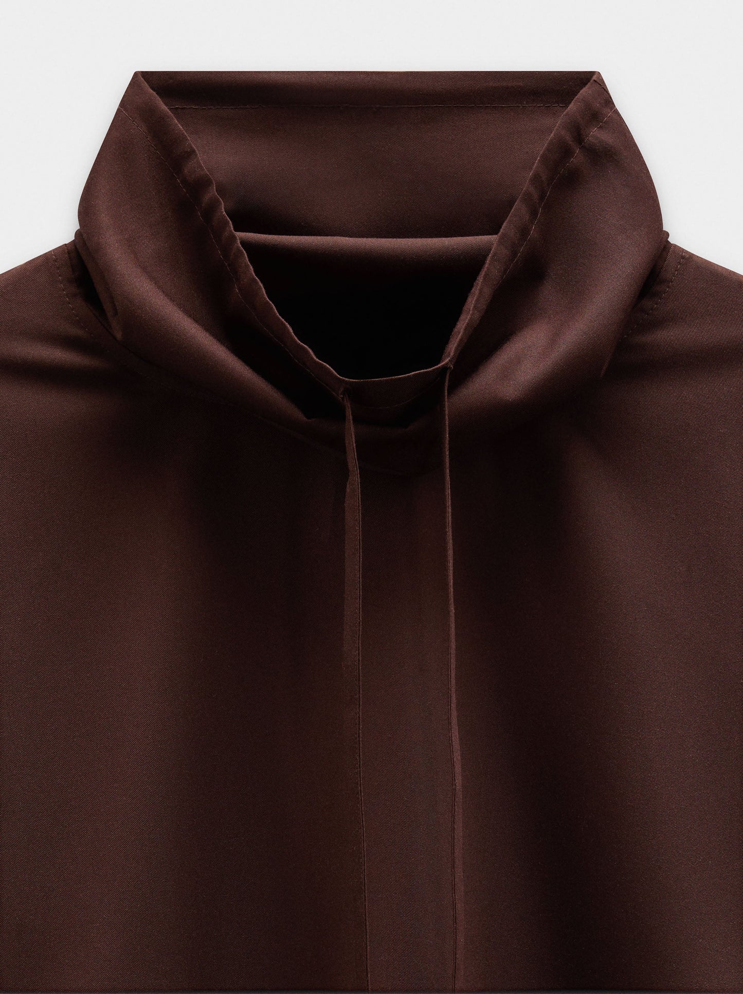 High-Neck Blouse With Drawstring