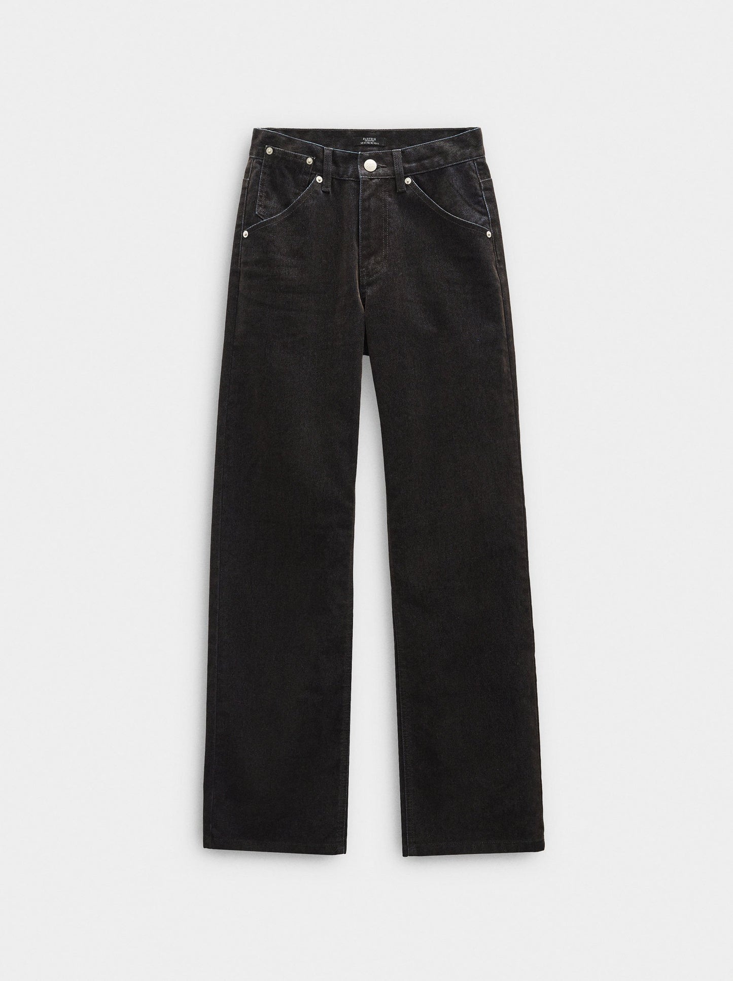 Denim Trousers With Velvet Effect
