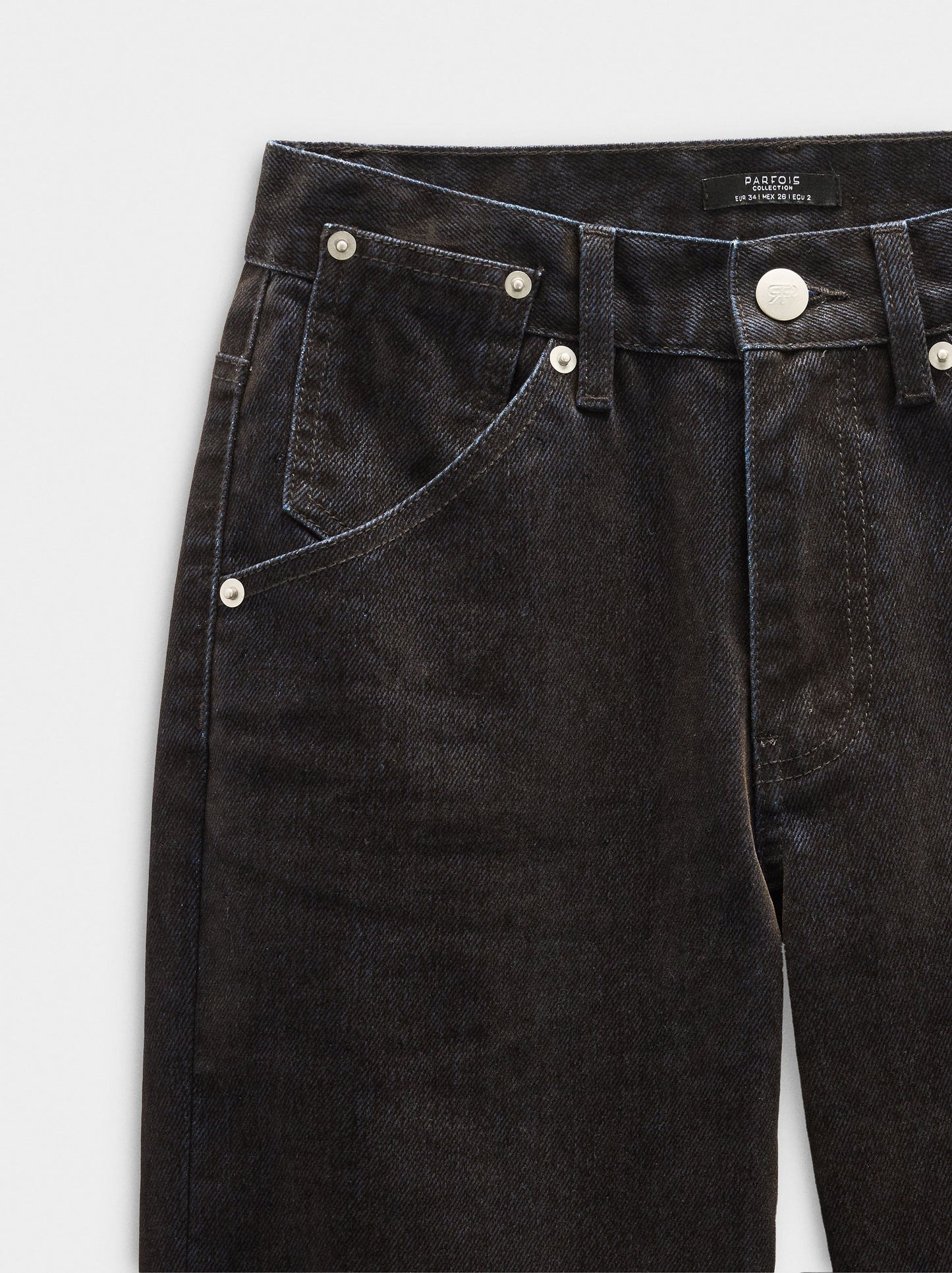 Denim Trousers With Velvet Effect