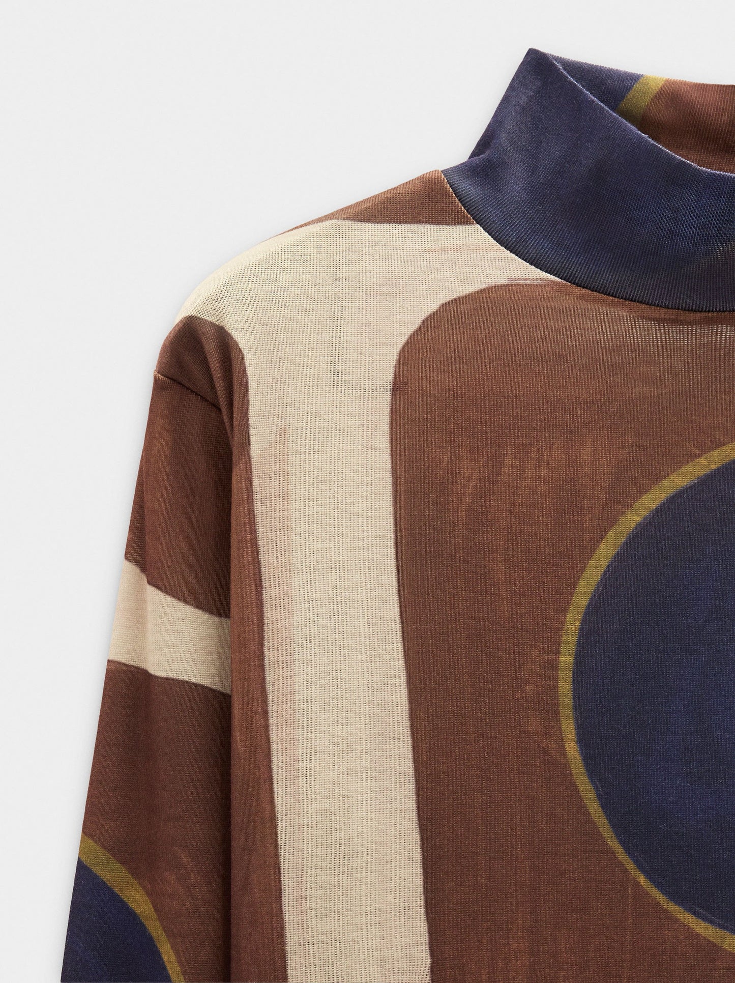 Printed Top With High Neck