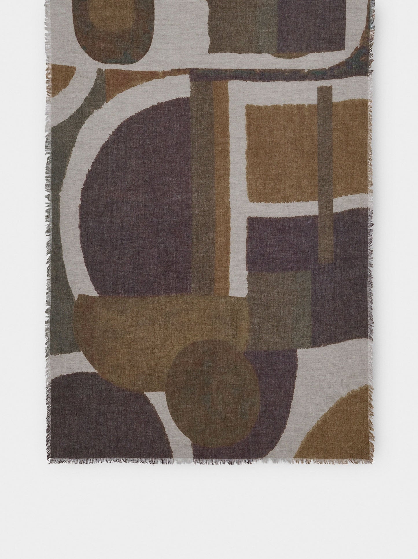 Printed Scarf In A Blend Of Cotton And Wool