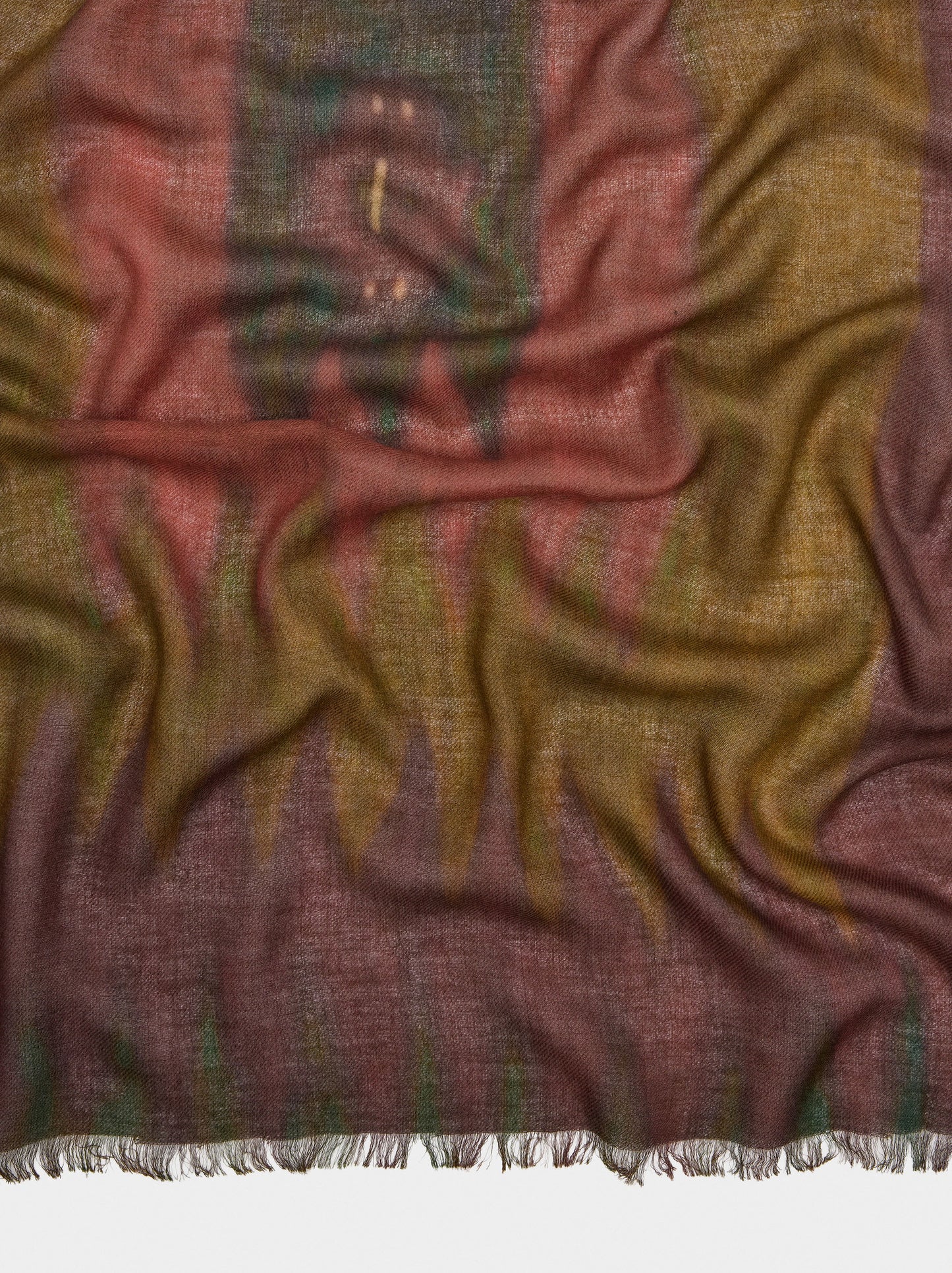 Printed Scarf In A Blend Of Cotton And Wool