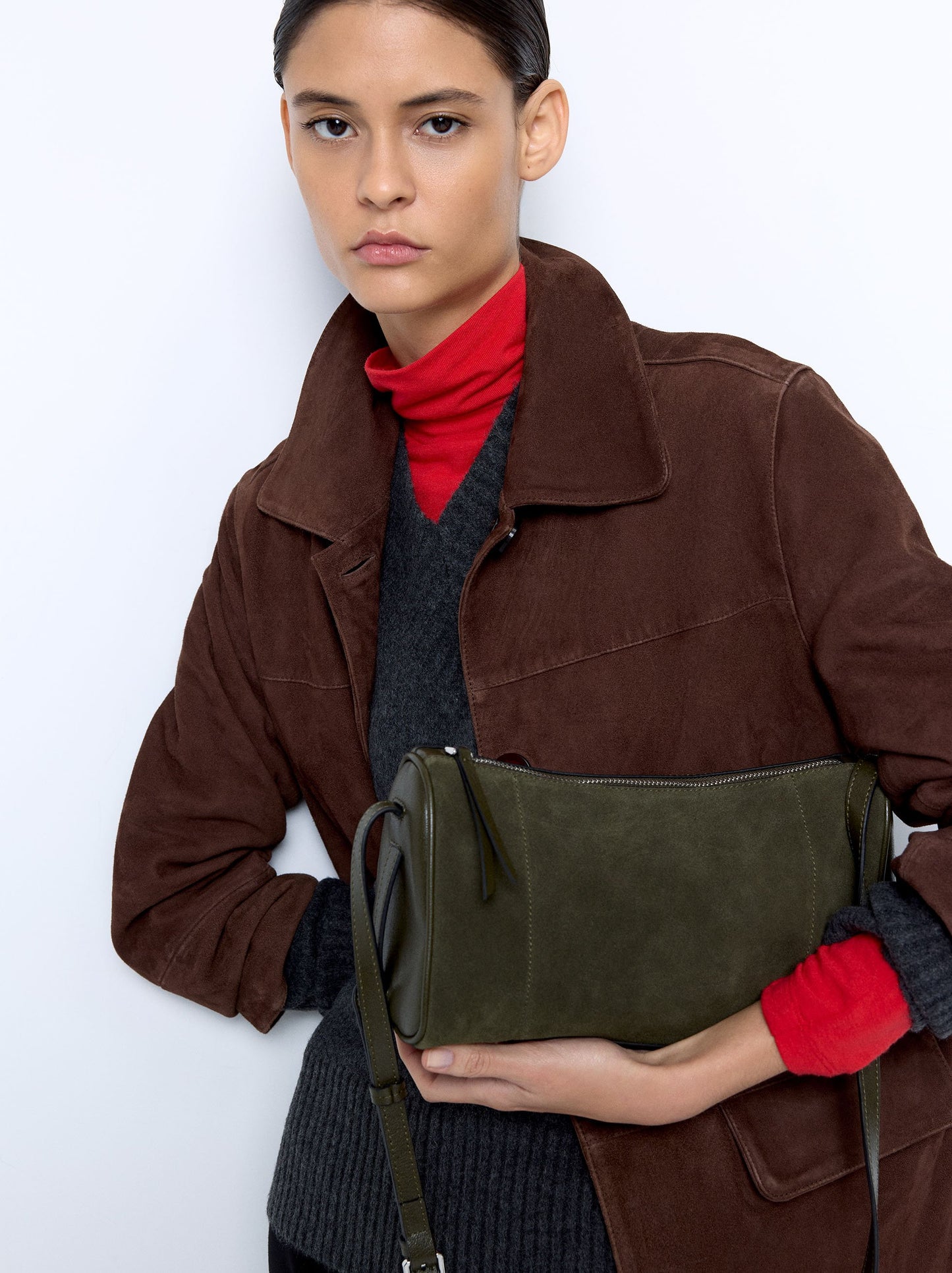 Crossbody Bag With Leather Details