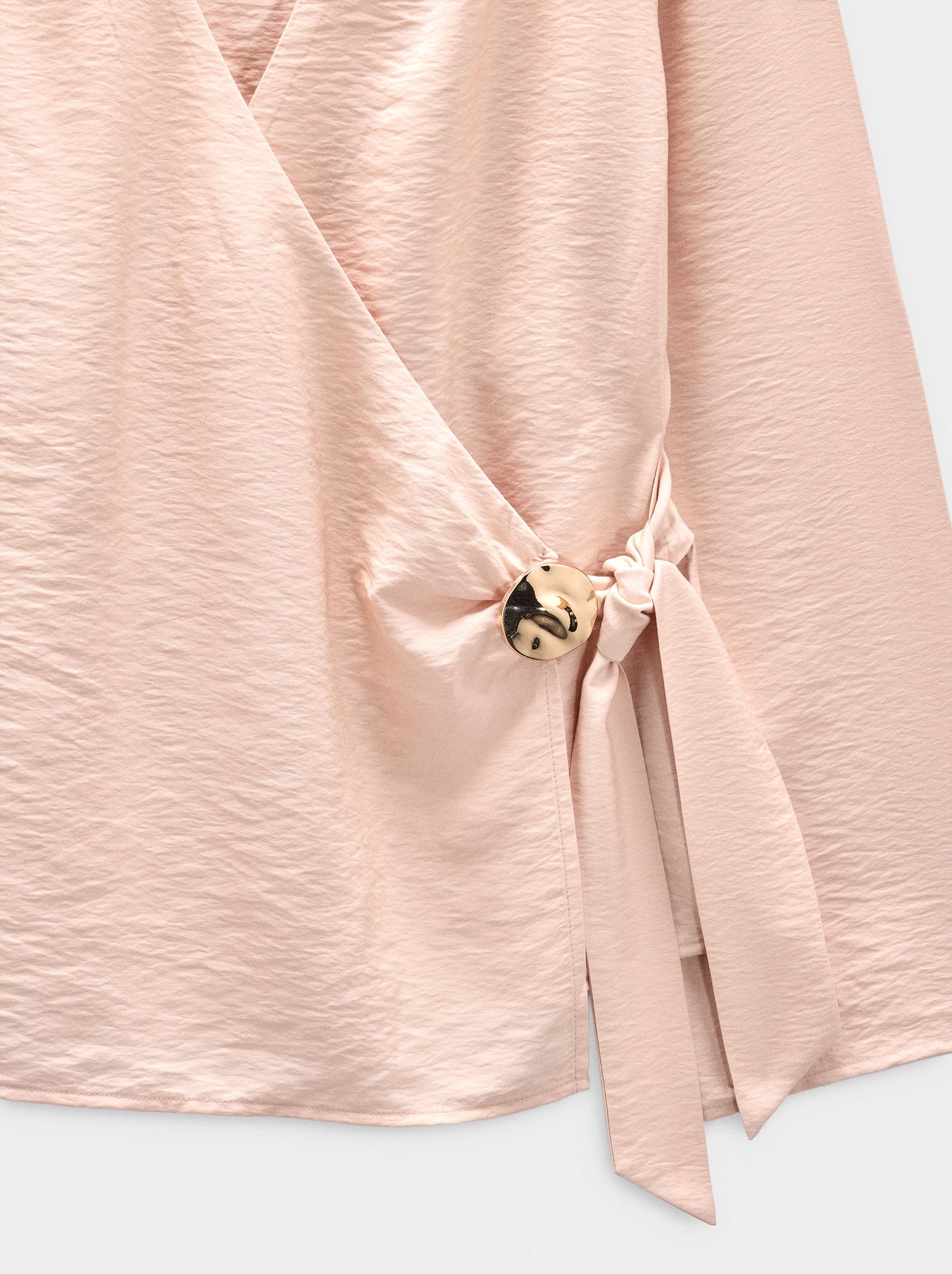 Blouse With Crossover And Metallic Detail