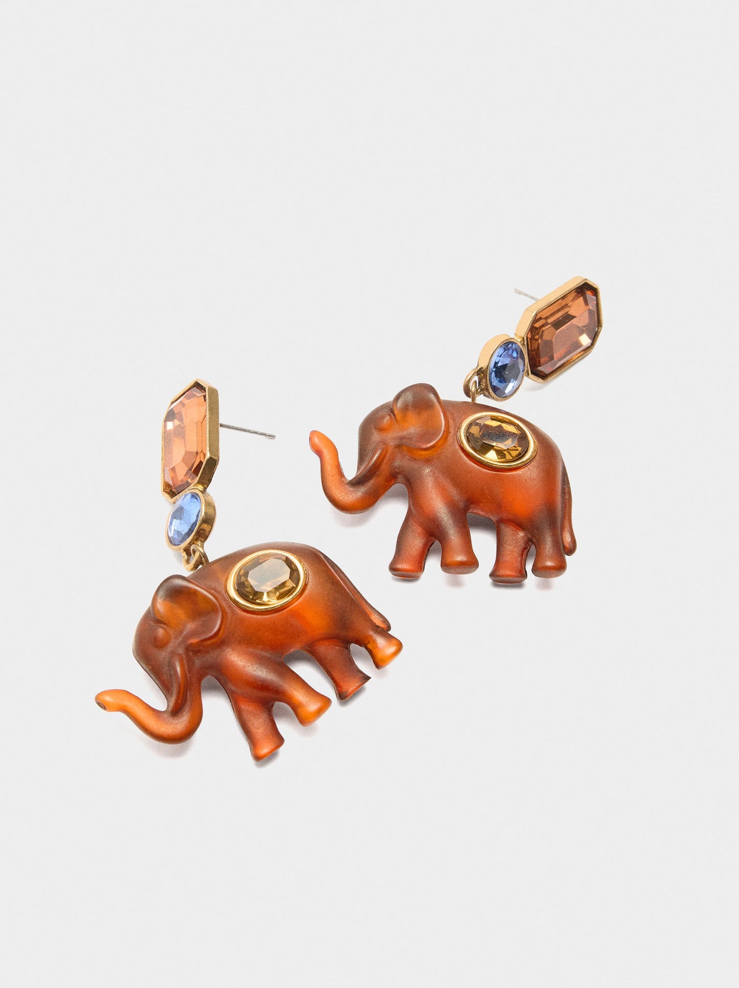 Elephant Earrings With Crystals