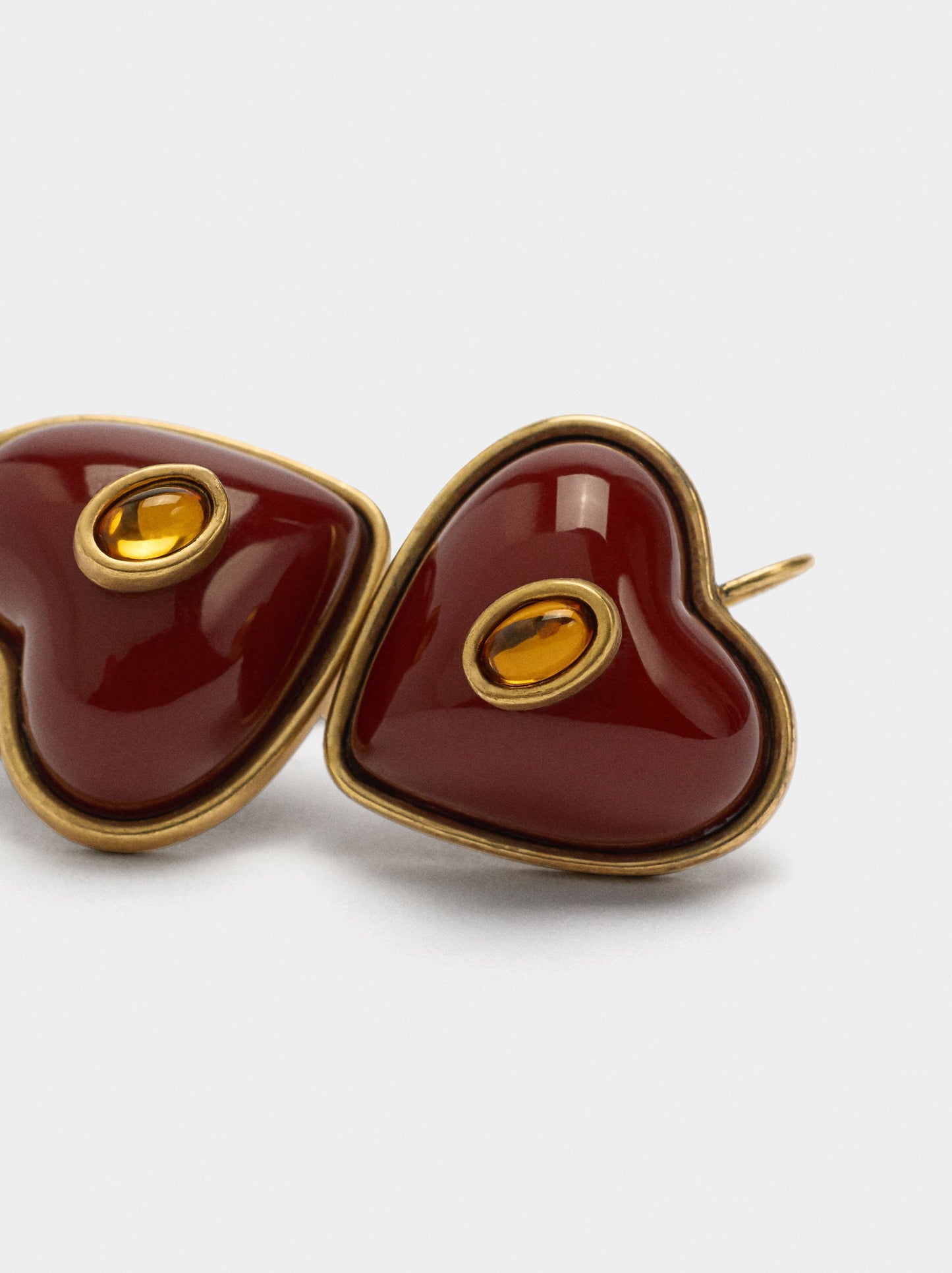 Earrings With Resin Hearts