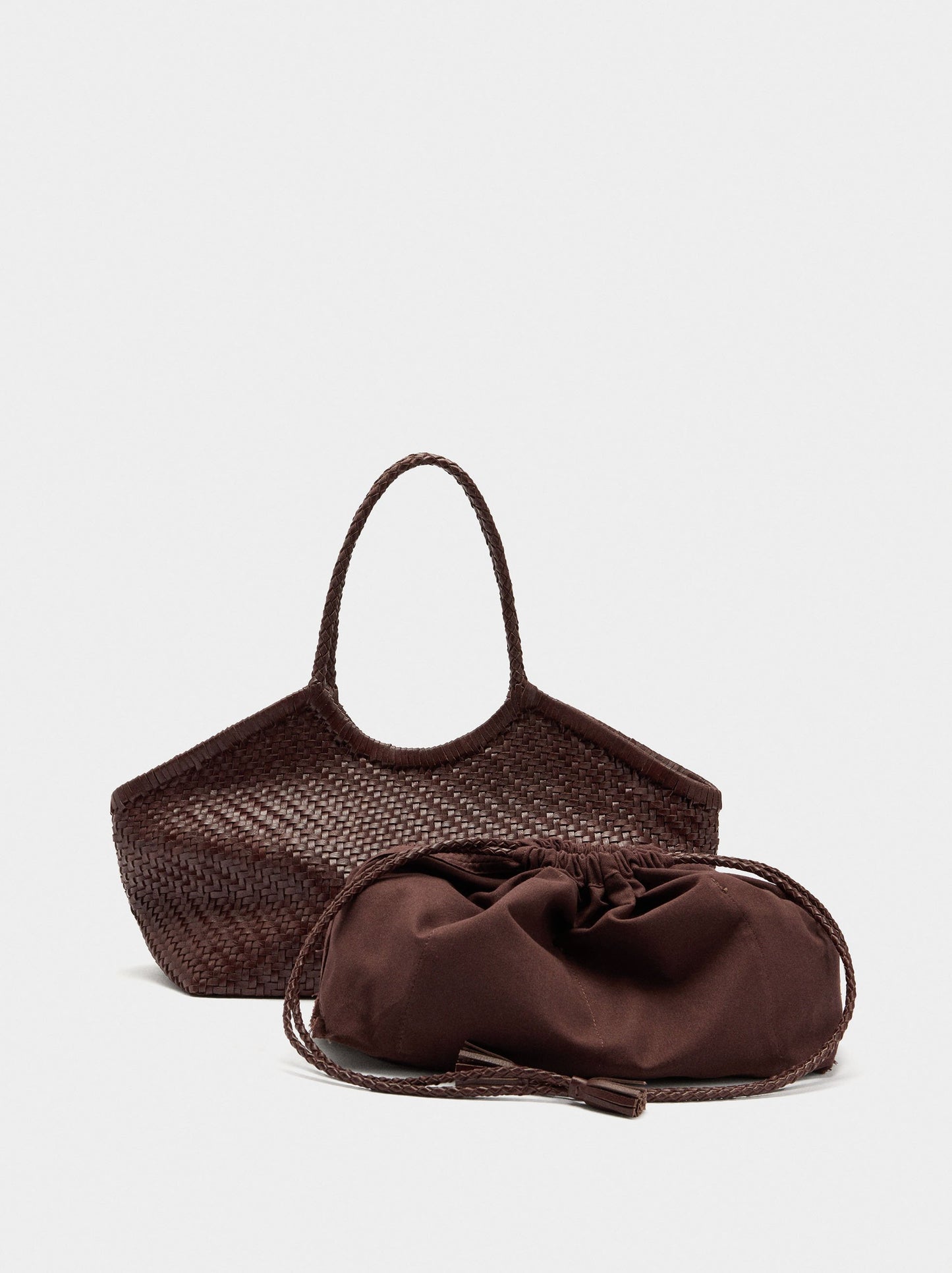 Woven Leather Shopper Bag