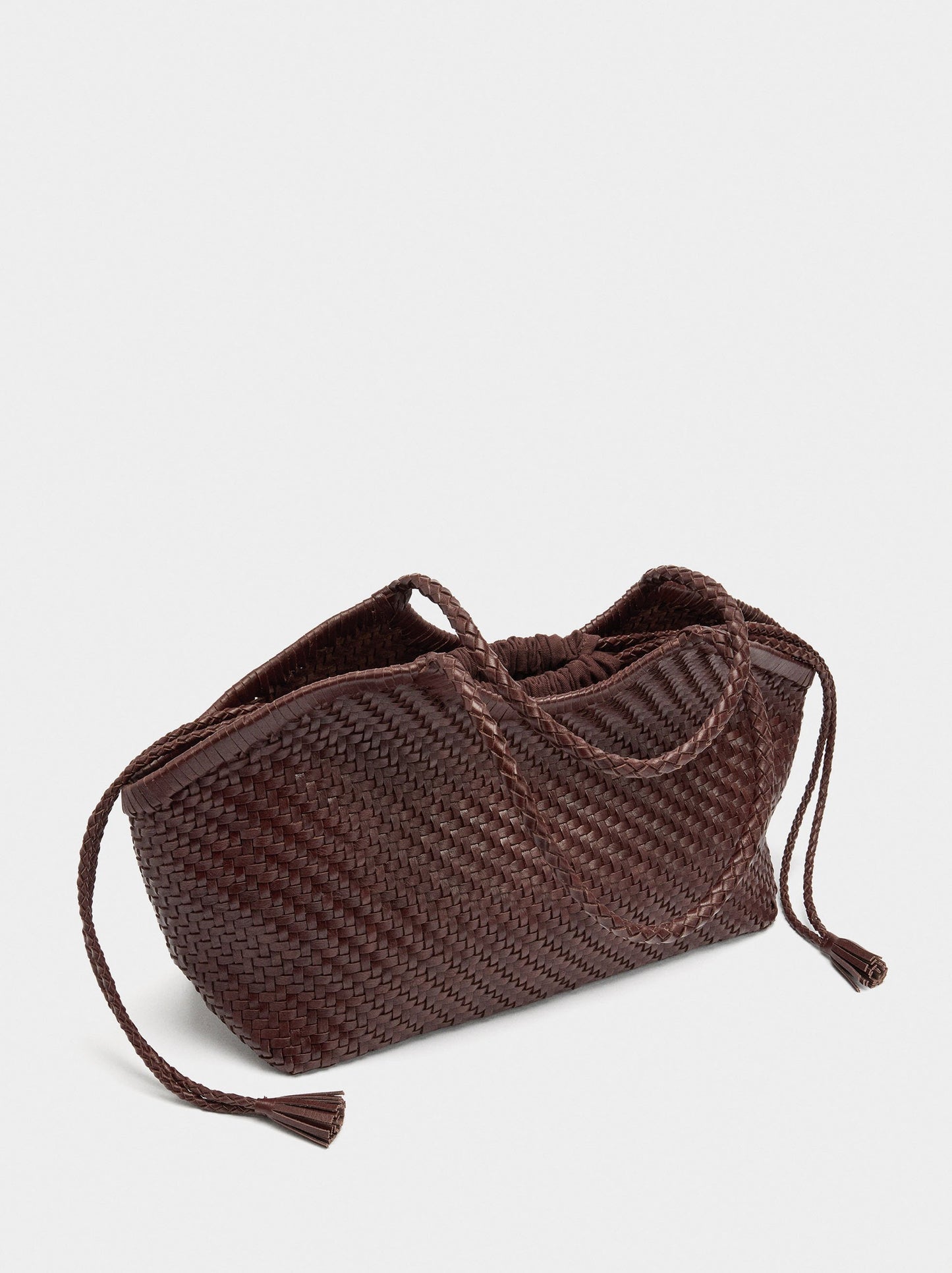 Woven Leather Shopper Bag