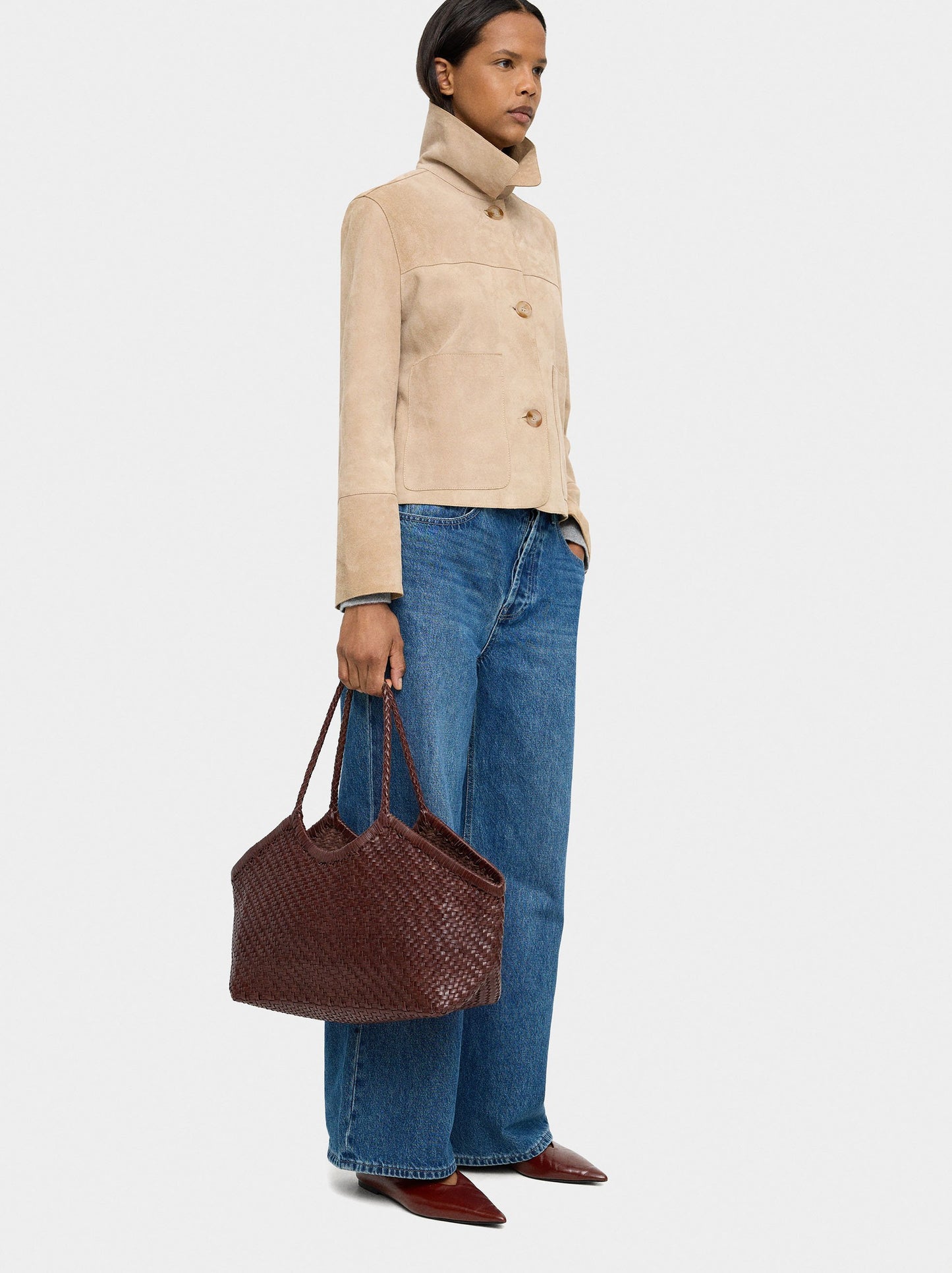 Woven Leather Shopper Bag