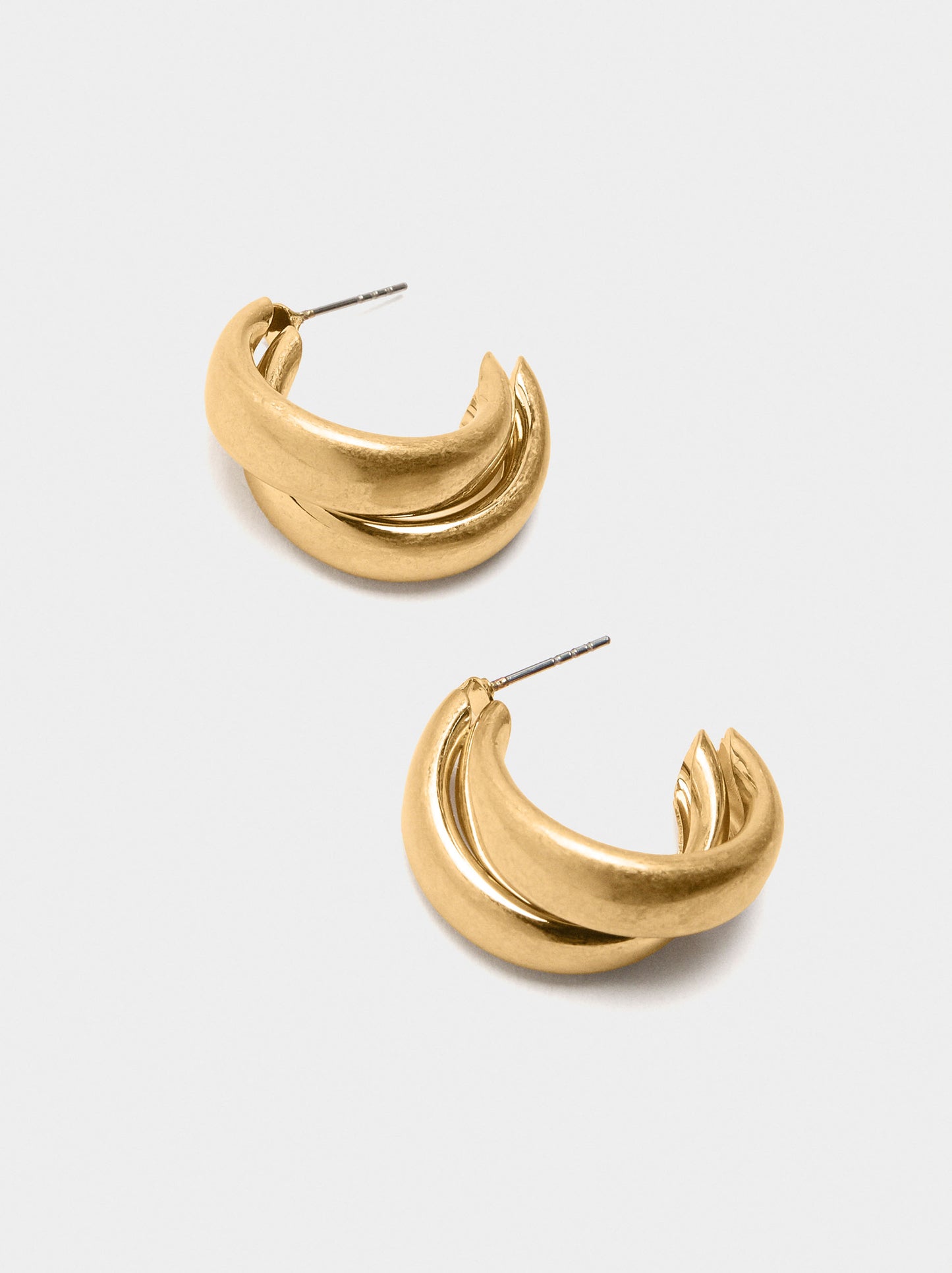 Open Hoop Earrings With Double Effect