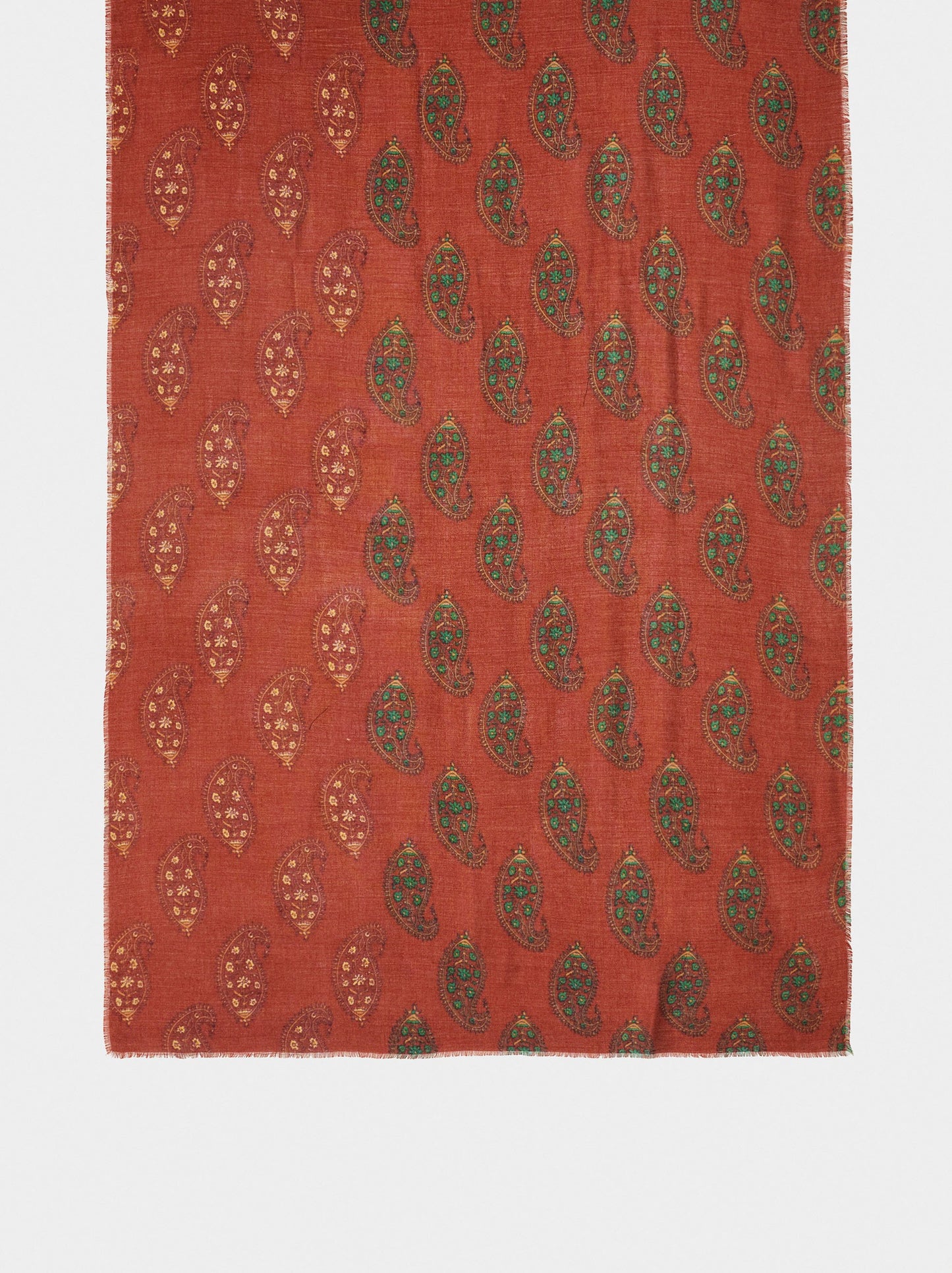 Printed Scarf With Wool Blend