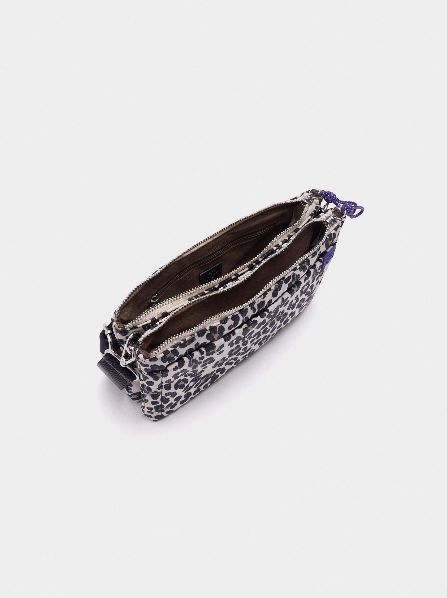 Nylon Crossbody Bag With Leopard Print