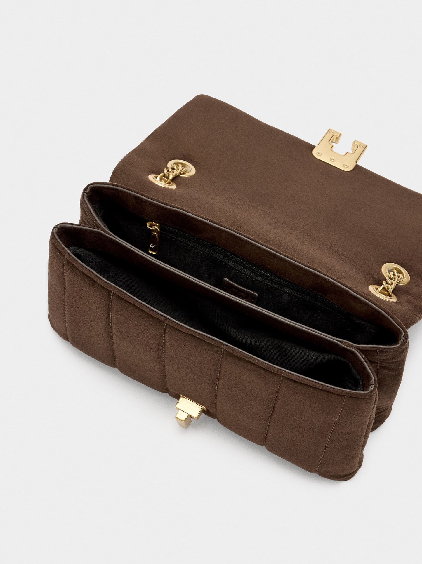 Leather-Effect Shoulder Bag With Flap