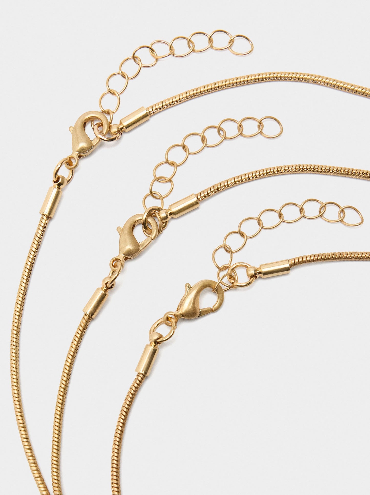 Set Of Pendant Necklaces With Stone Effect