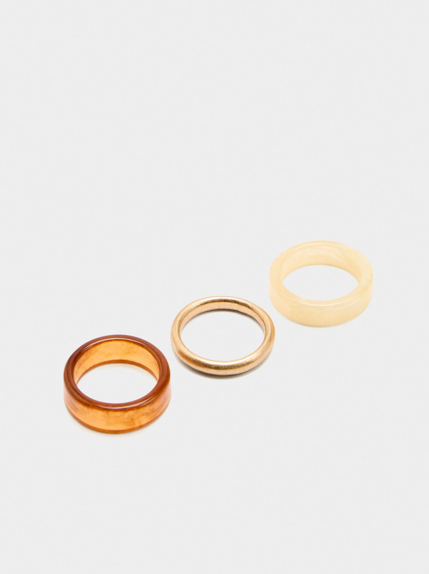 Set Of Rings With Stone Effect