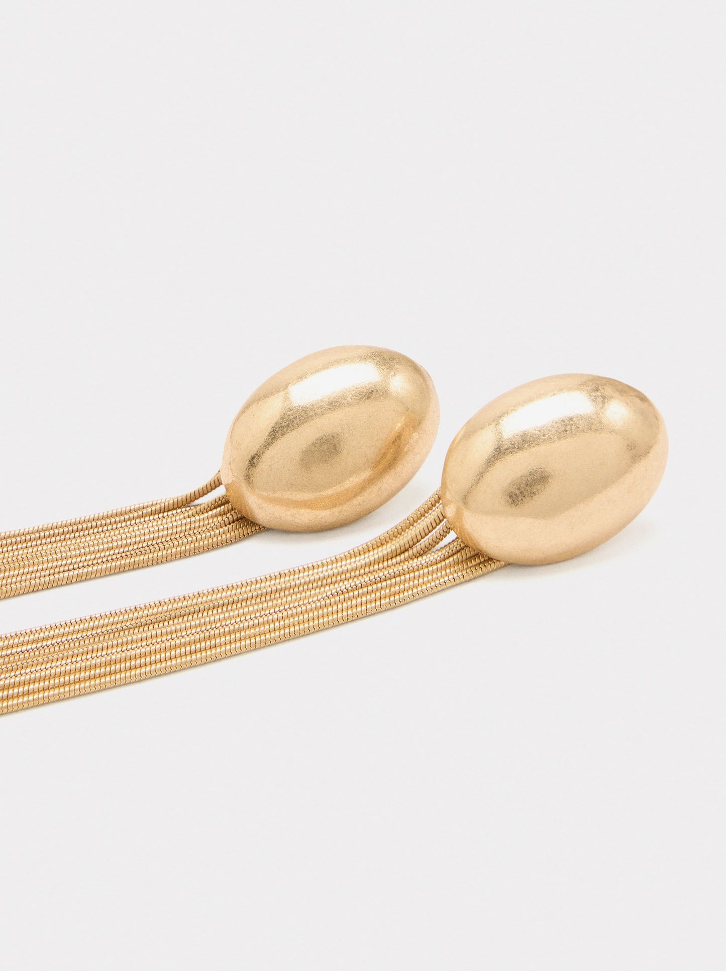 Long Earrings With Metallic Fringes