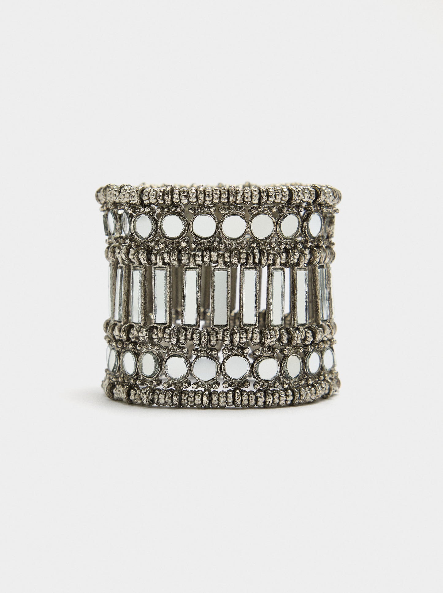 Wide Elastic Bracelet With Mirrors