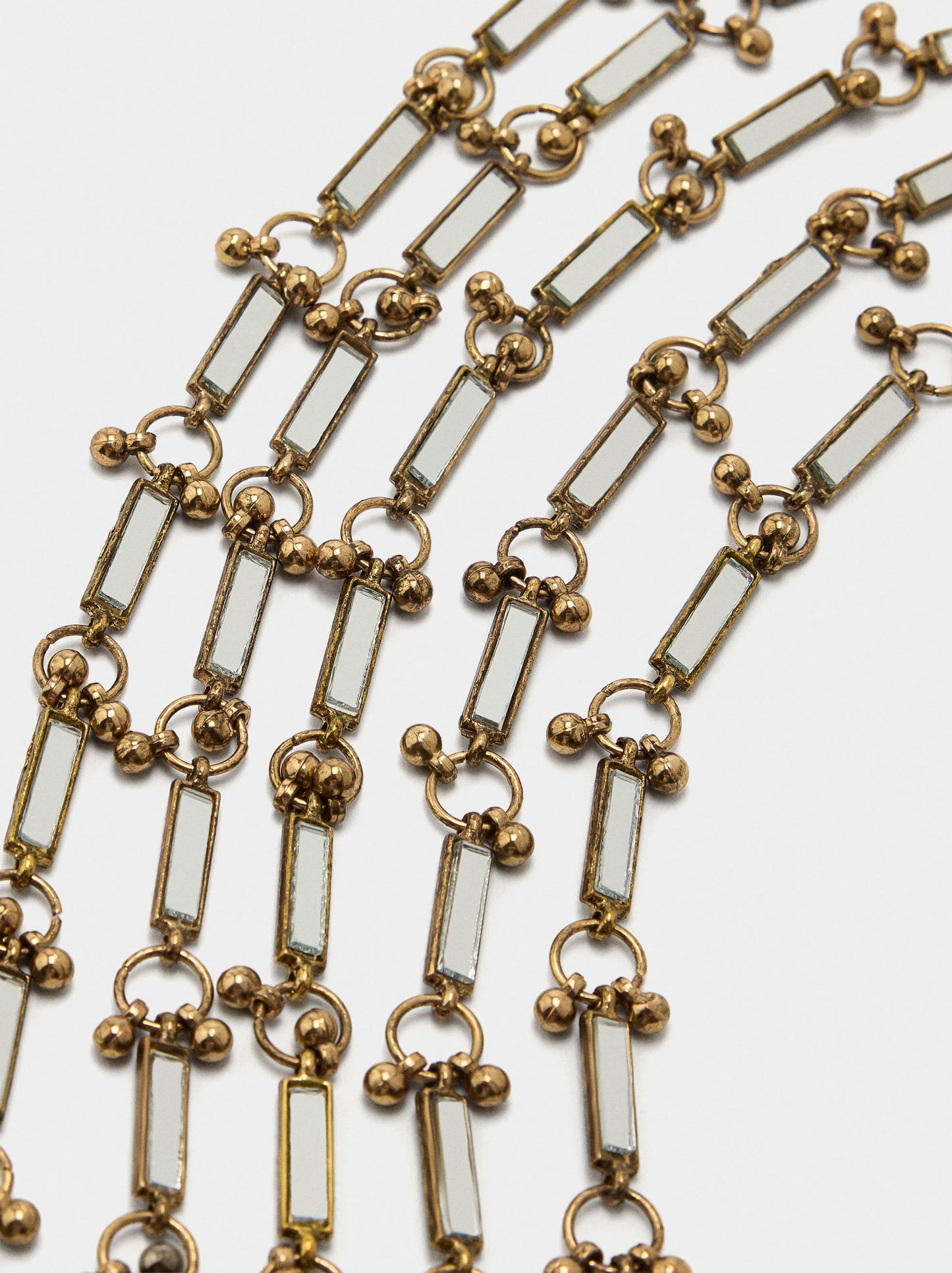 Long Necklace With Mirror Bars