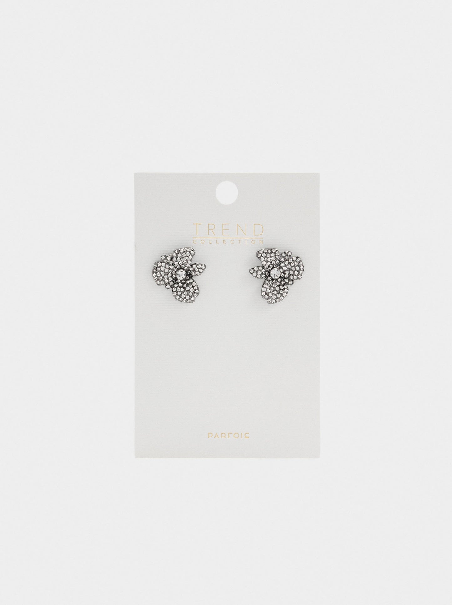 Flower Earrings With Crystals