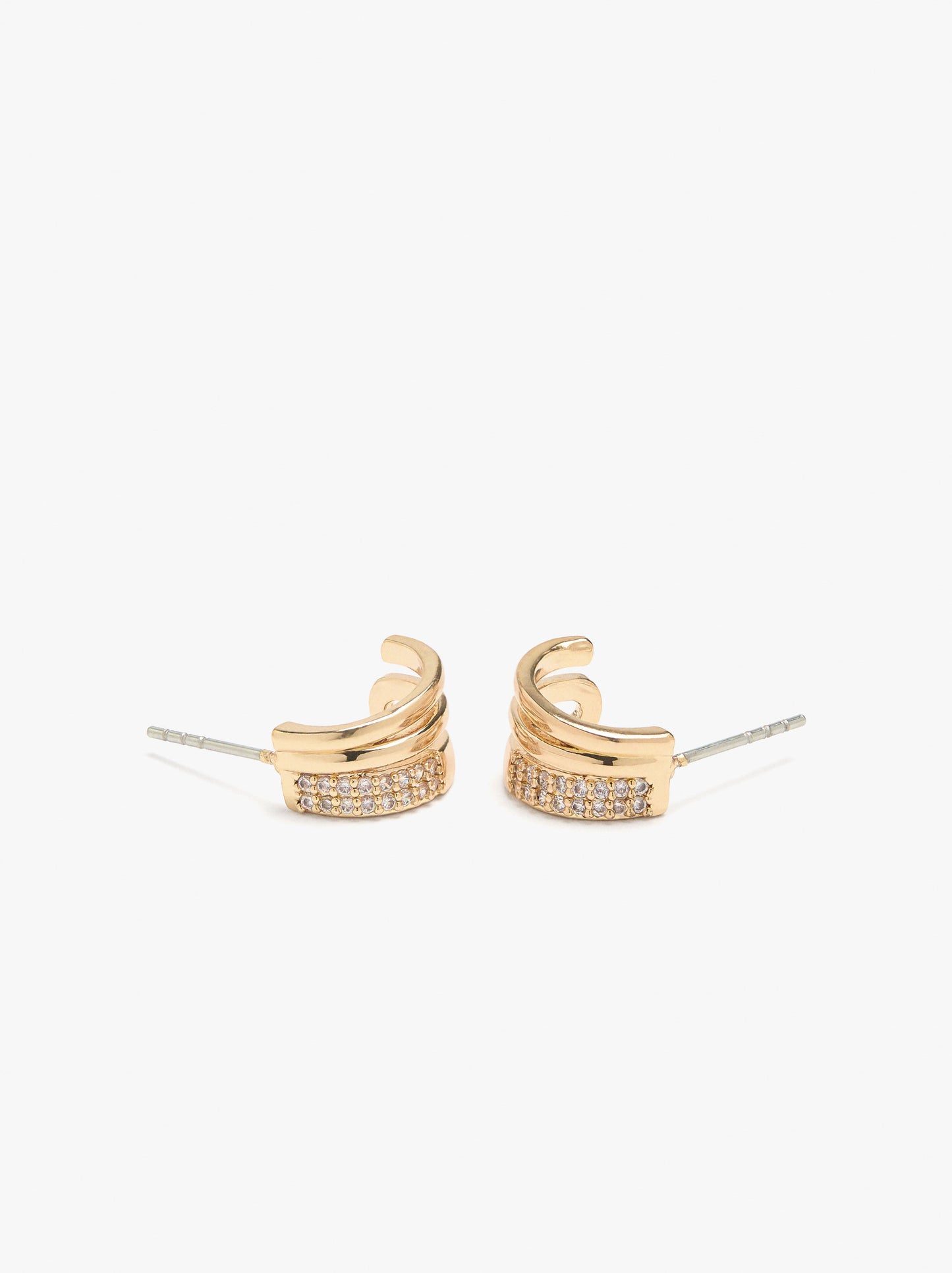 Open Hoop Earrings With Zirconia