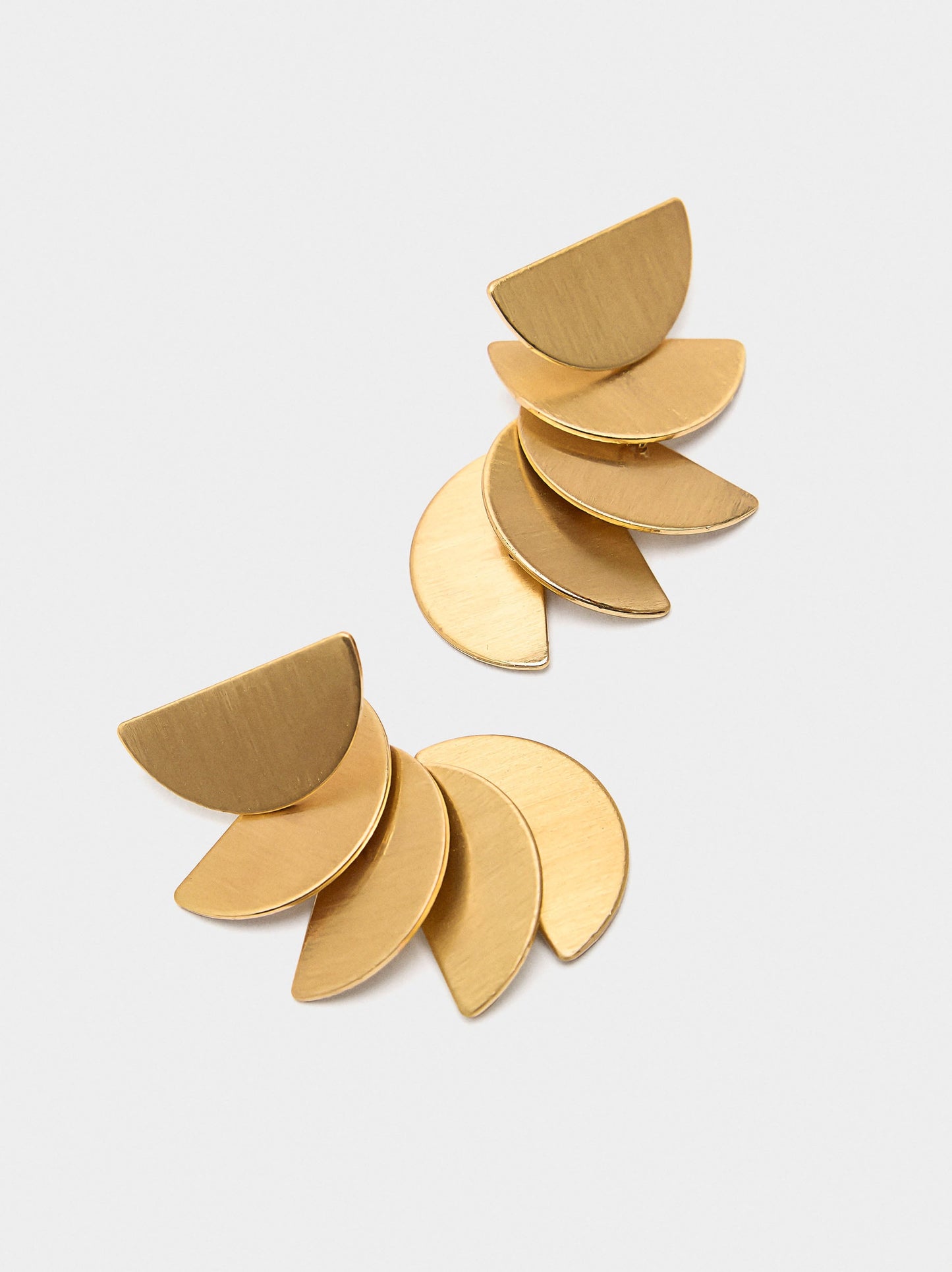 Semi-Circles Long Earrings