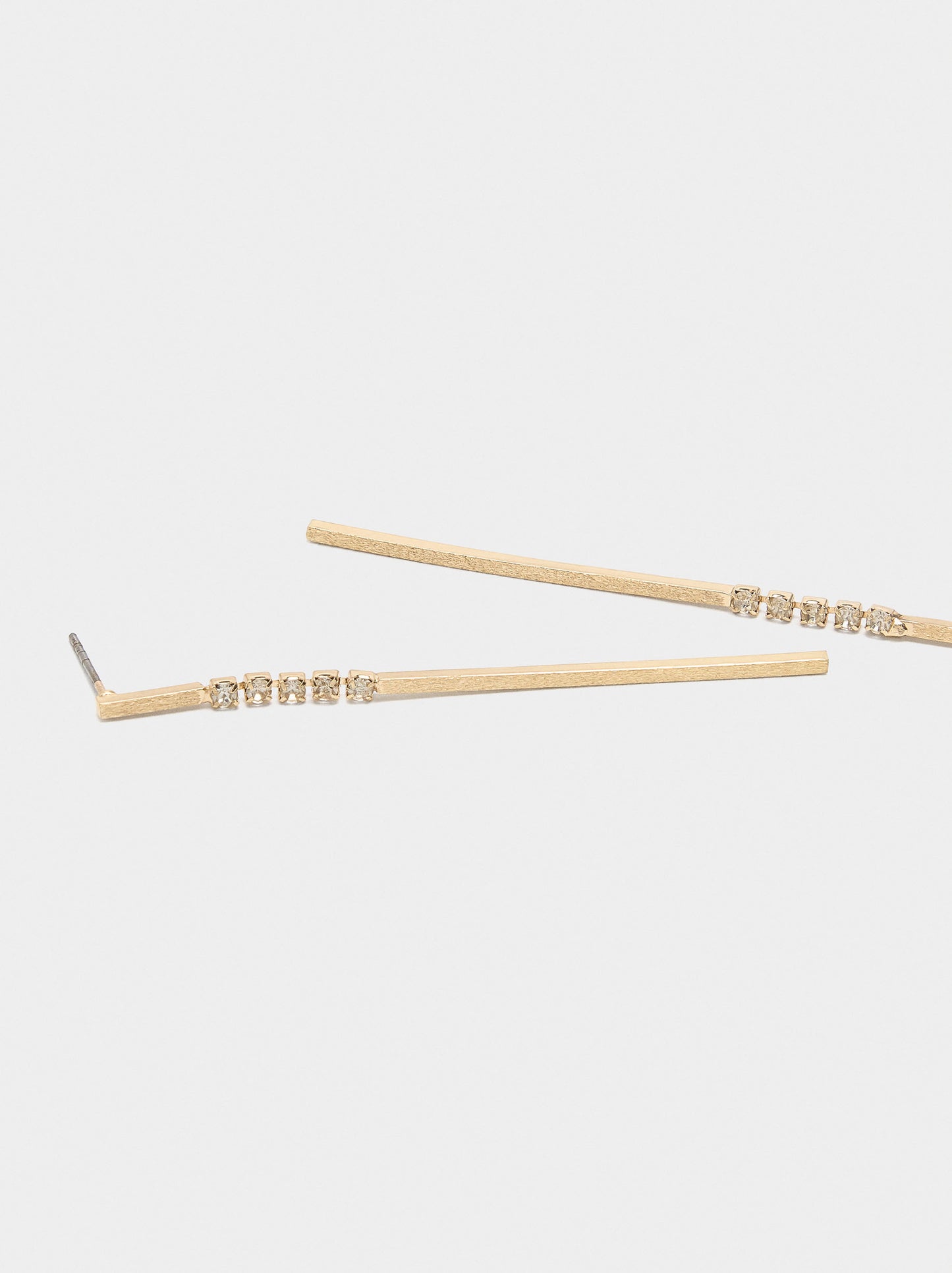 Long Bar Earrings With Crystals