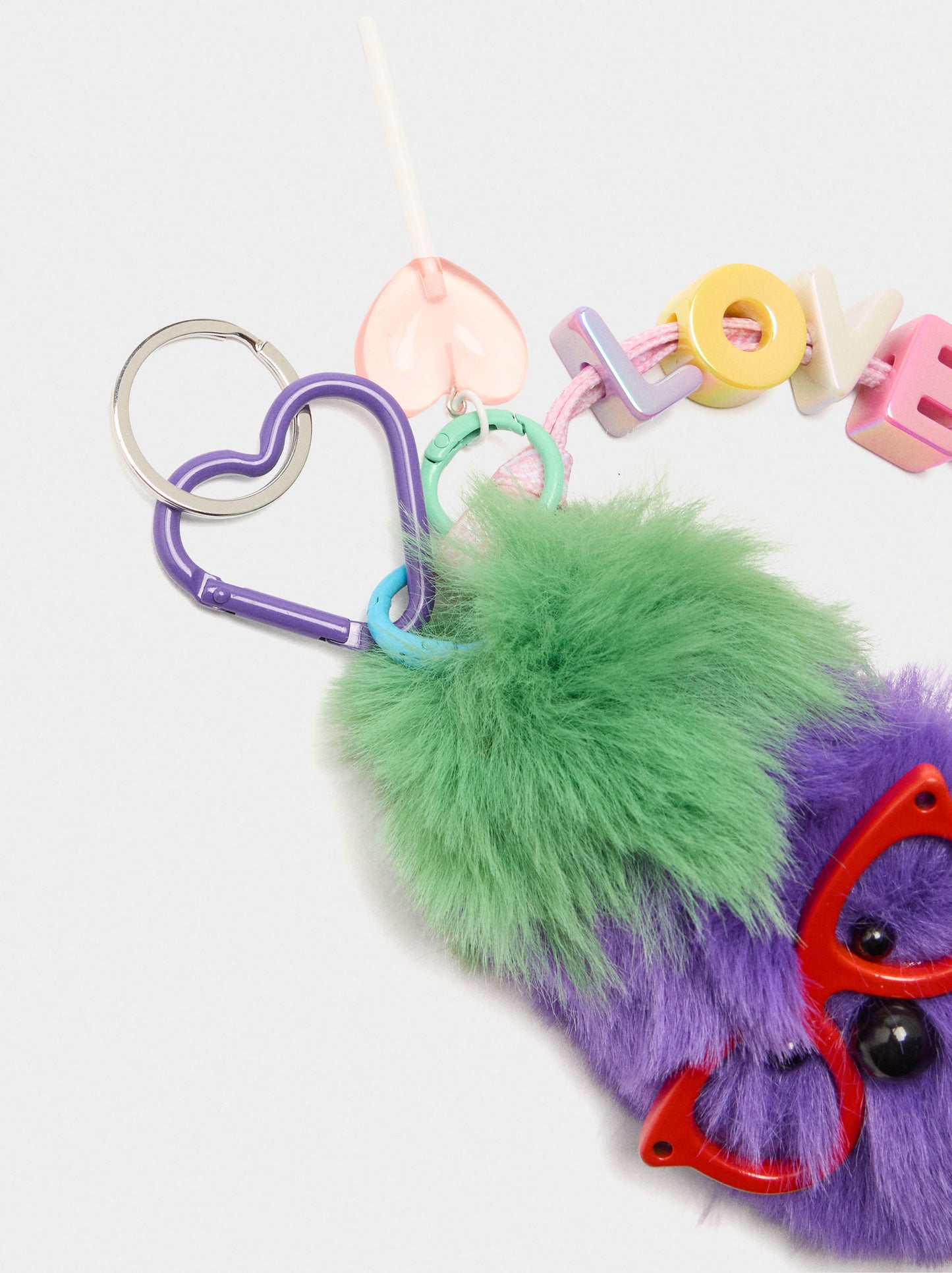 Keychain With Charm Pompom Love