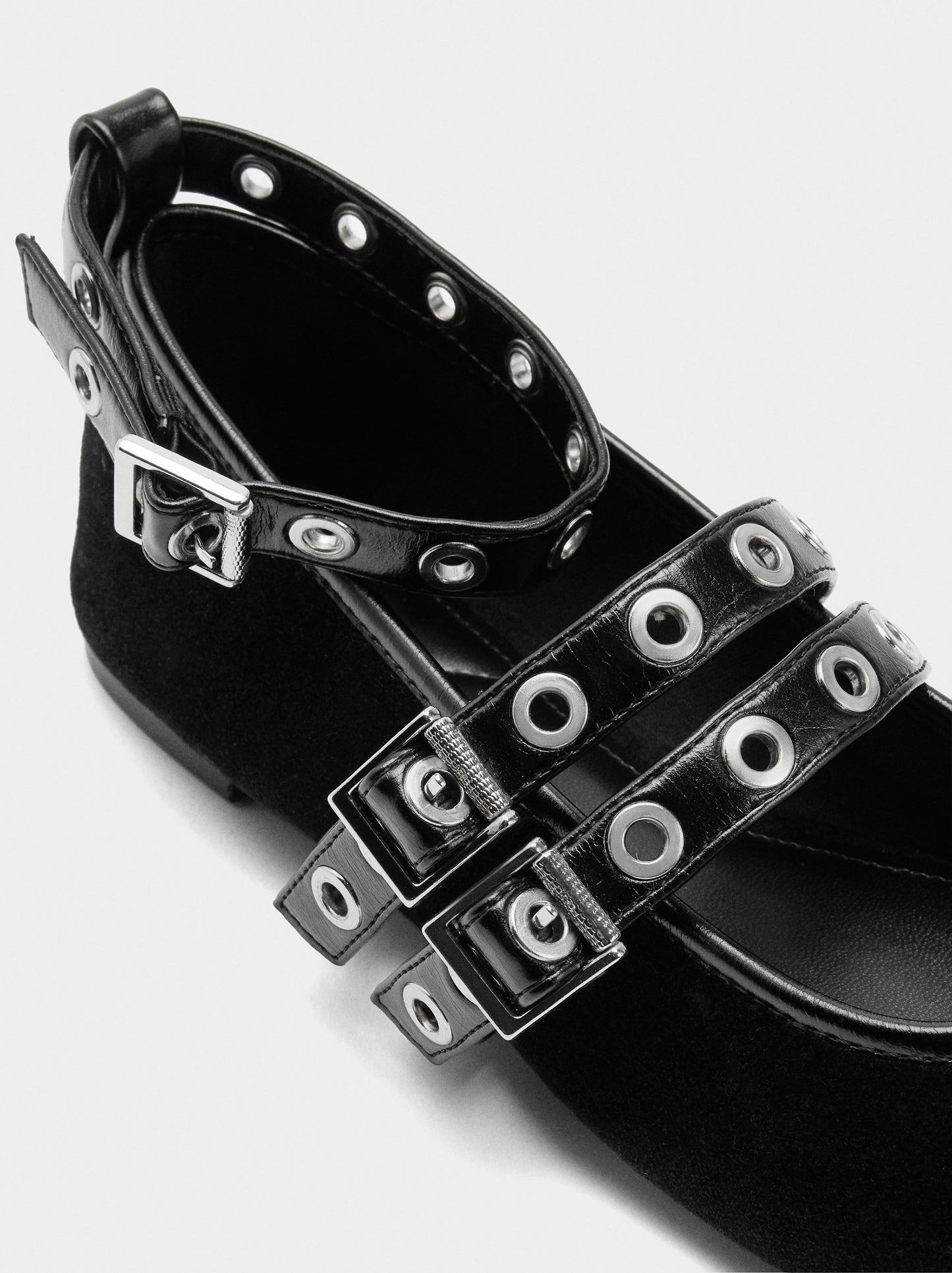 Ballet Flats With Straps And Studs